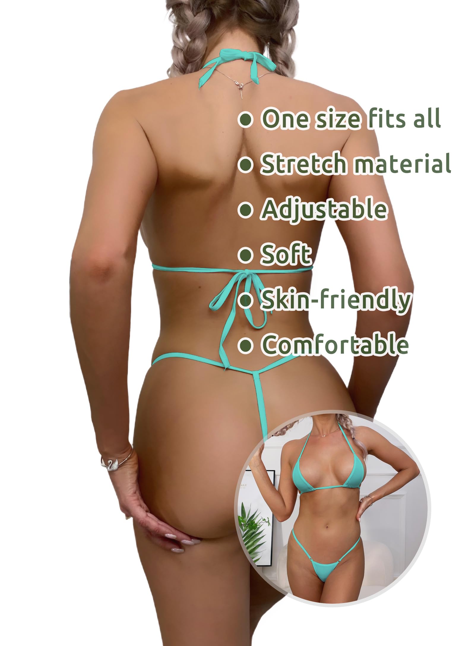 Sexy G String Mini Bikini Set - Micro Bra Swimsuit & Lingerie for Women | Beach Party, Poolside, Vacation & Summer Wear