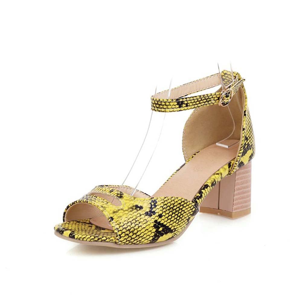 Women's Chunky Block Heel Sandals with Ankle Strap - Open Toe High Heel Summer Sandals for Weddings, Parties & Date Nights