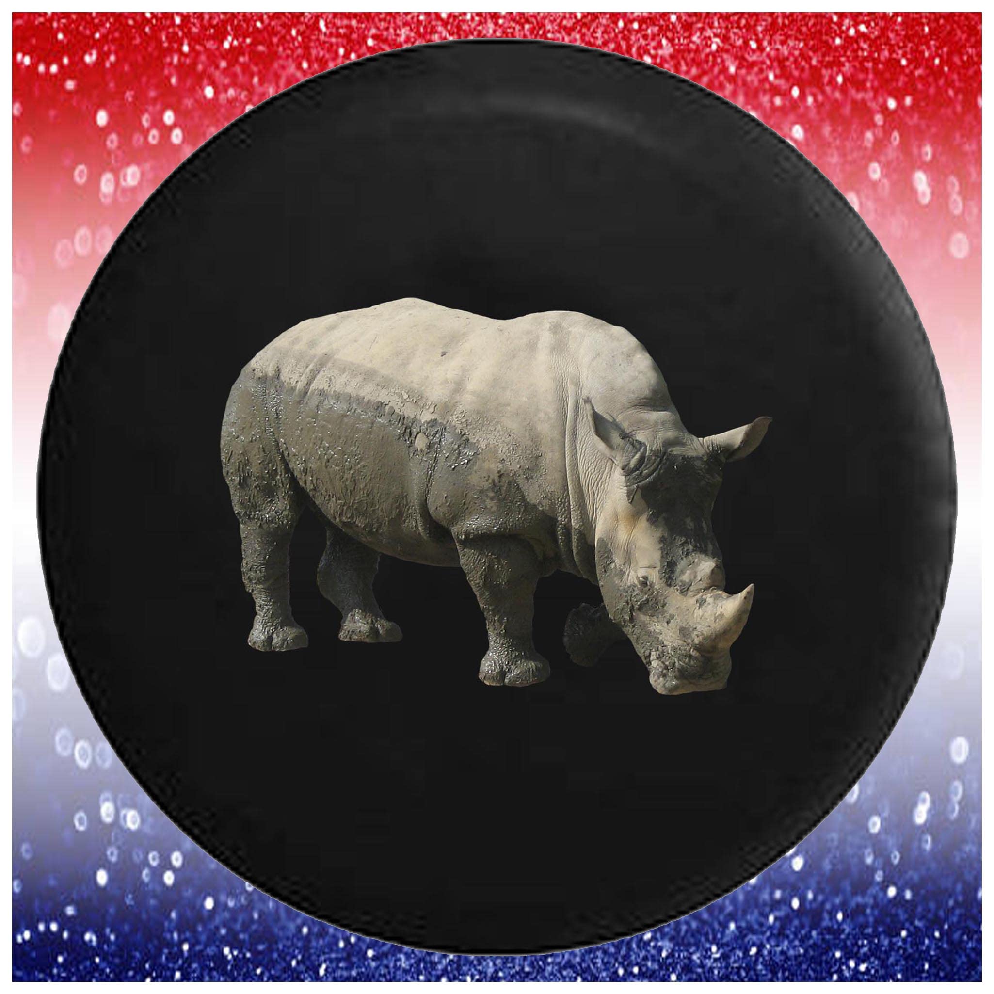 Muddy Grey Rhino Black Spare Tire Cover 30 Inch - Heavy Duty Waterproof Spare Wheel Cover for Trucks, SUVs, RVs, Trailers & Campers | Perfect for Off-Road Adventures & Outdoor Camping Protection
