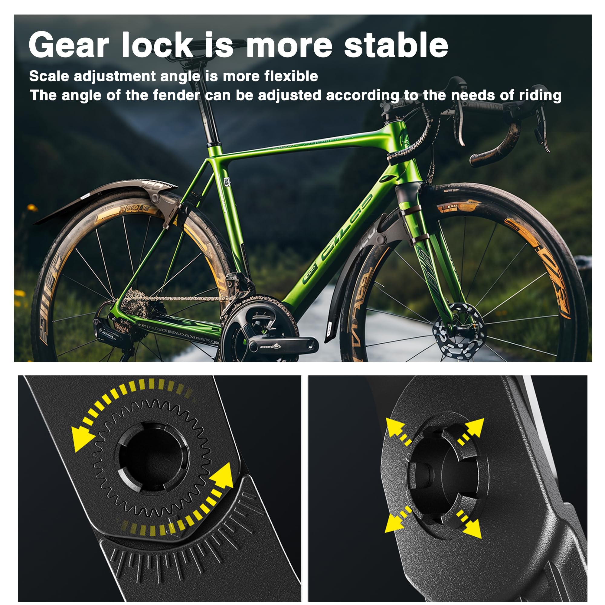 Premium 700C Road Bike Fenders Set - Front & Rear Mudguards for Bicycle Protection | Durable Black Bike Fenders for Rain & Mud Splash Protection | Perfect for Commuting, Touring & Urban Cycling