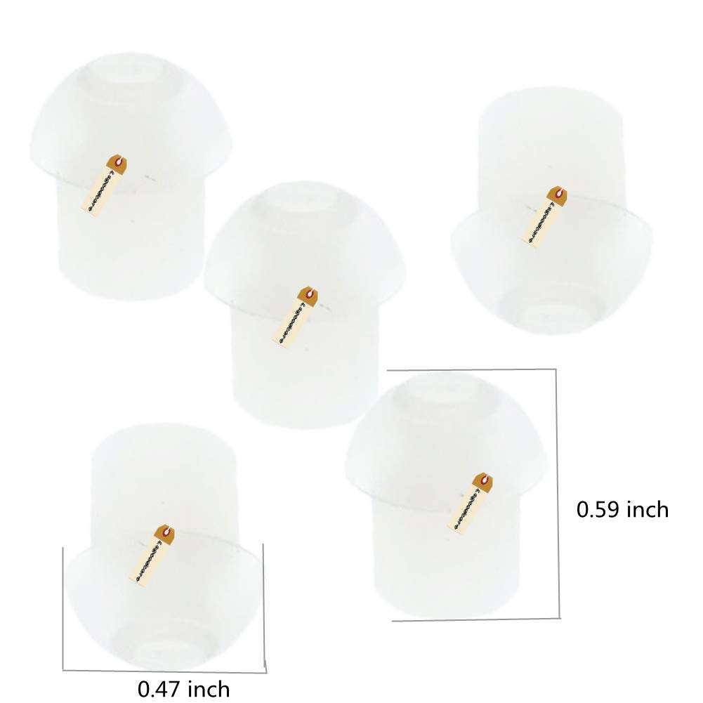 Lsgoodcare 20Pack White Silicone Rubber Replacement Mushroom Earbud Tips - Compatible with Motorola, Kenwood, Icom, Yaesu, Baofeng, HYT, Midland & Cobra Radios - Perfect for Surveillance, Security, Communication & Two-Way Radio Headsets