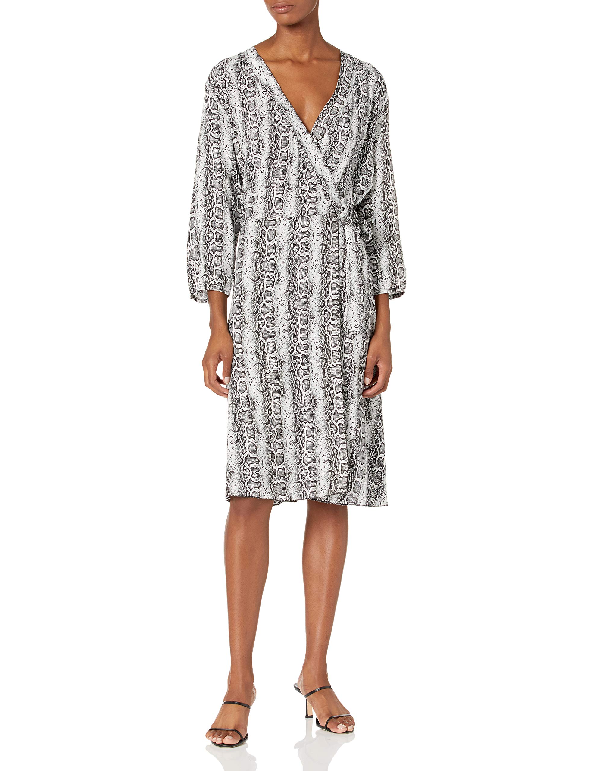 Italian Made Women's Snake Print Wrap Dress - Elegant & Stylish for Parties, Dates & Office Wear