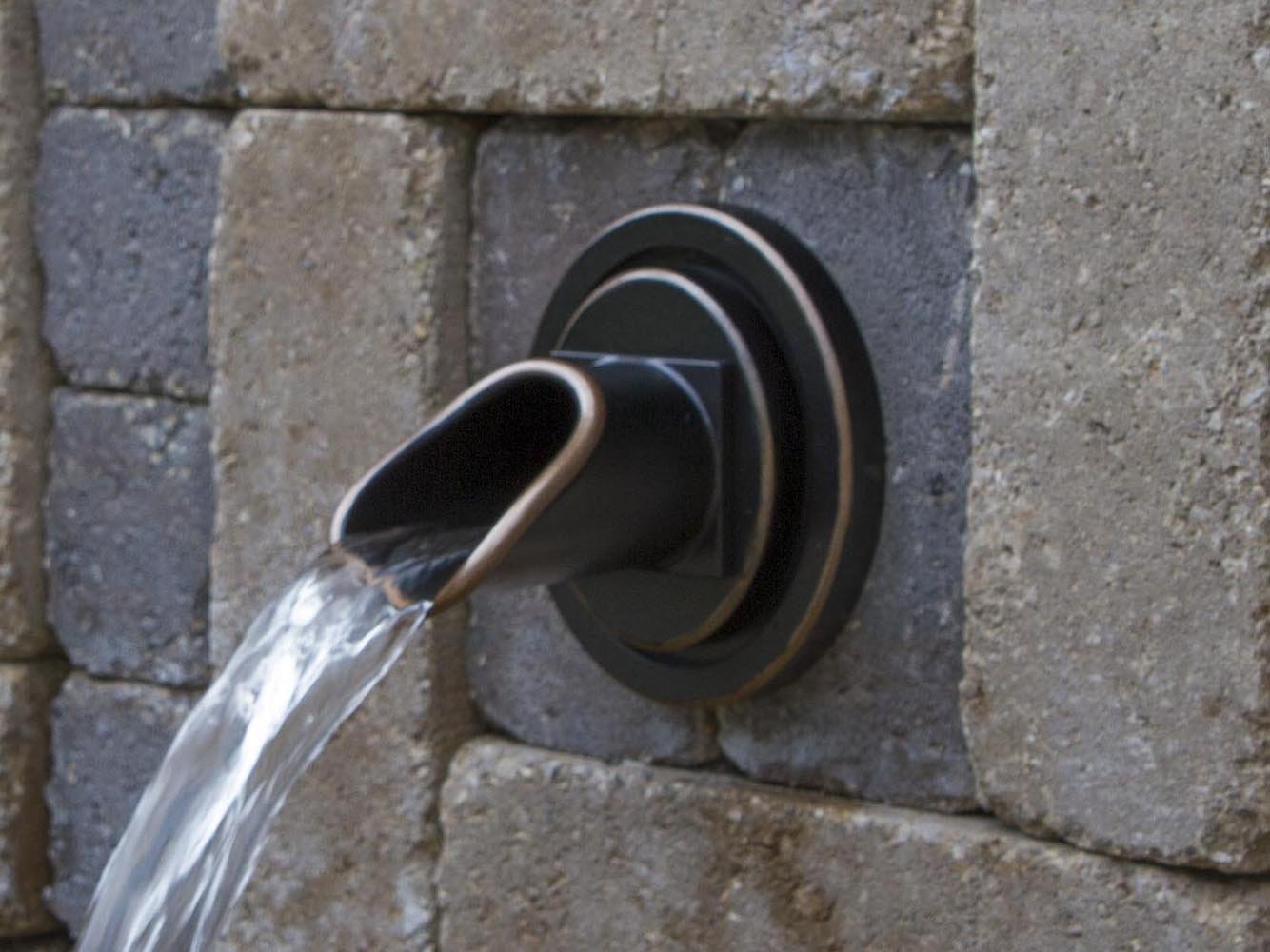 Atlantic Water Gardens WSR-O Wall Spout - Oil Rubbed Bronze Finish Outdoor Water Feature for Garden, Patio, and Pond Decoration