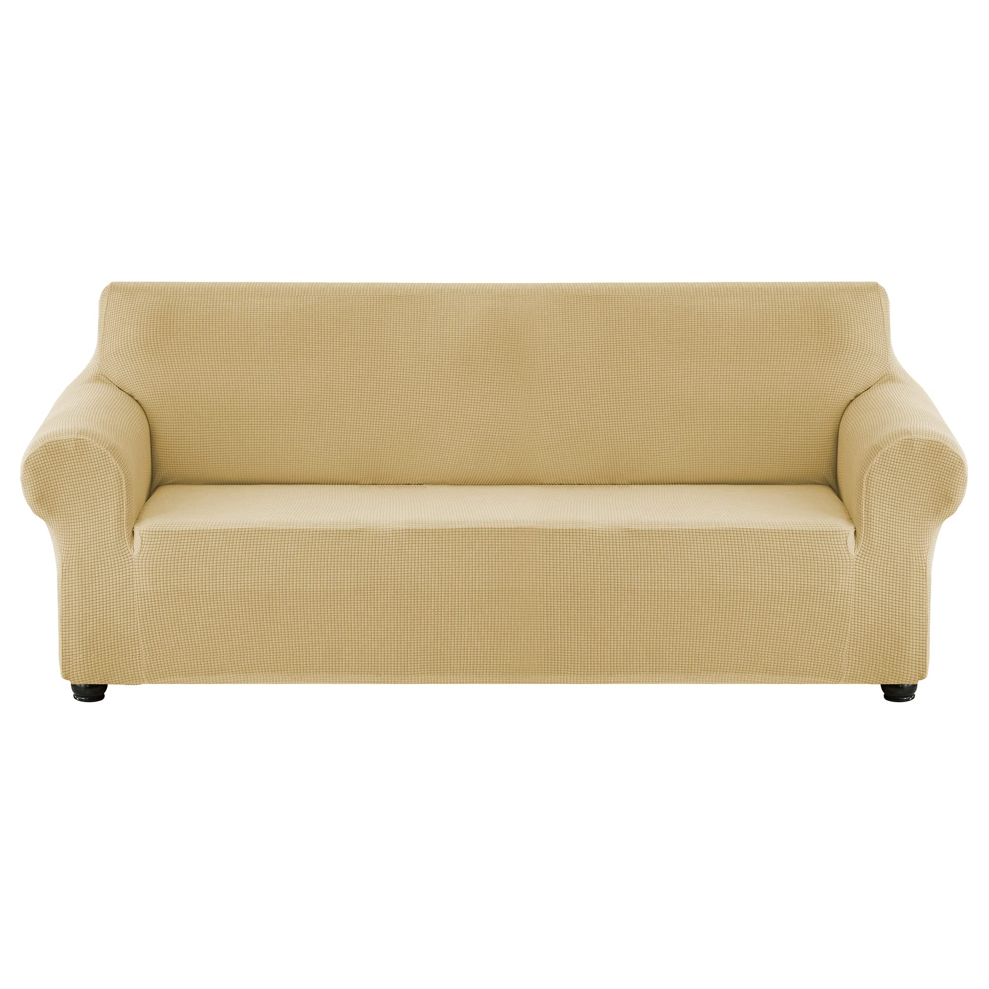 Stretch Sofa Slipcover - Waterproof Couch Cover, Soft Elastic Furniture Protector for Pets & Kids (Champagne, Small) - Perfect for Living Room, Family Gatherings & Pet-Friendly Homes