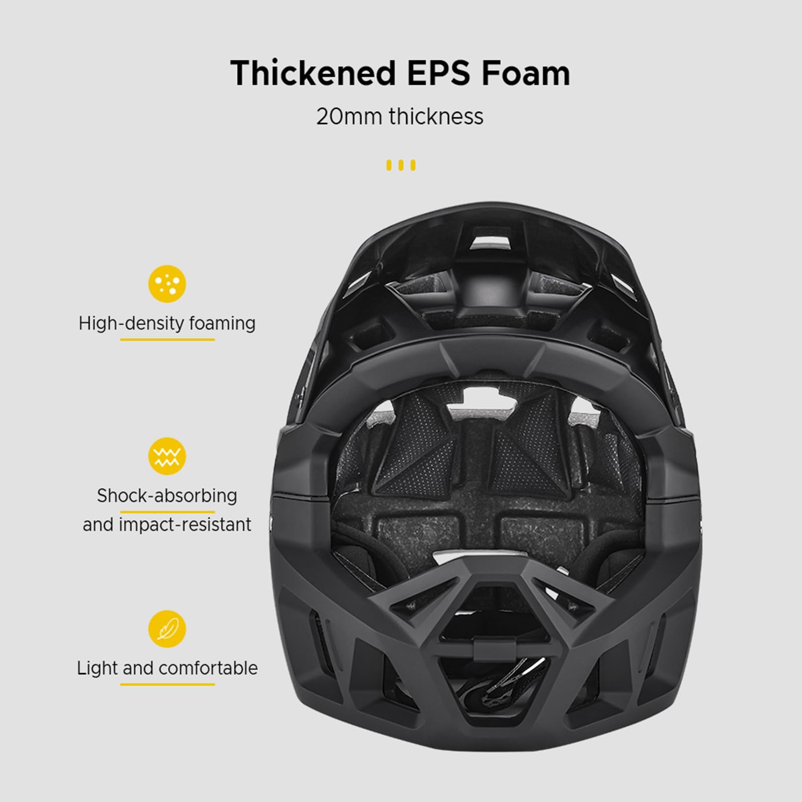Lixada Full Face Mountain Bike Helmet for Adults - Lightweight MTB Helmet with Removable Pads & Visor - Comfortable Downhill Cycling Helmet for Men & Women - Perfect for Trail Riding, Enduro Racing and Mountain Biking Adventures