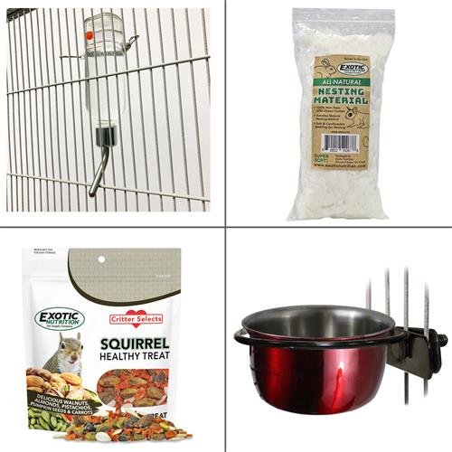 Premium Congo Cage & Starter Kit for Pet Squirrels - Durable Metal Habitat with Accessories - Perfect for Small Animal Enclosures, Indoor/Outdoor Use, and Wildlife Rehabilitation