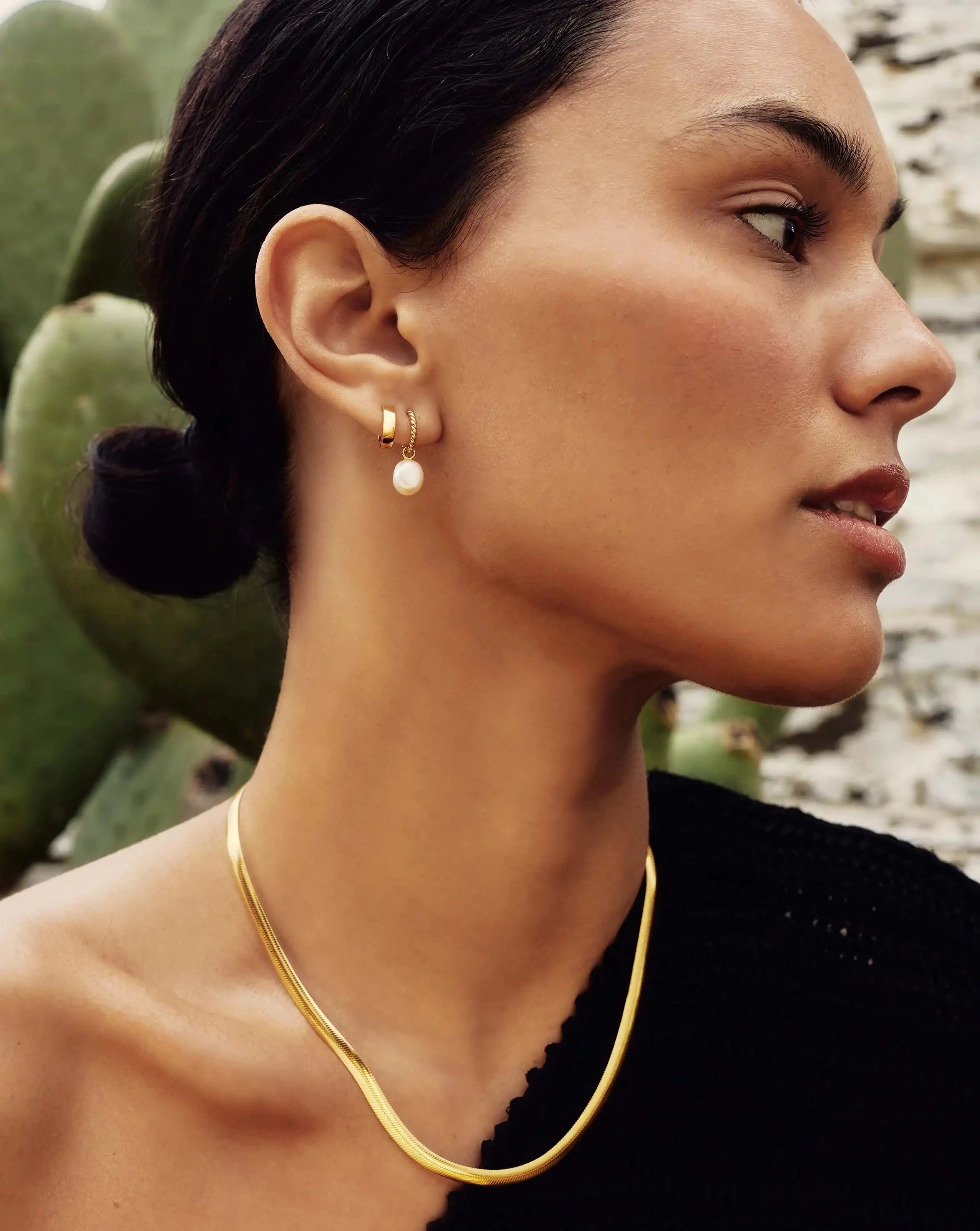 Elegant Gold Plated Vermeil Pearl Twisted Drop Hoop Earrings for Women - Perfect for Weddings, Parties & Everyday Wear