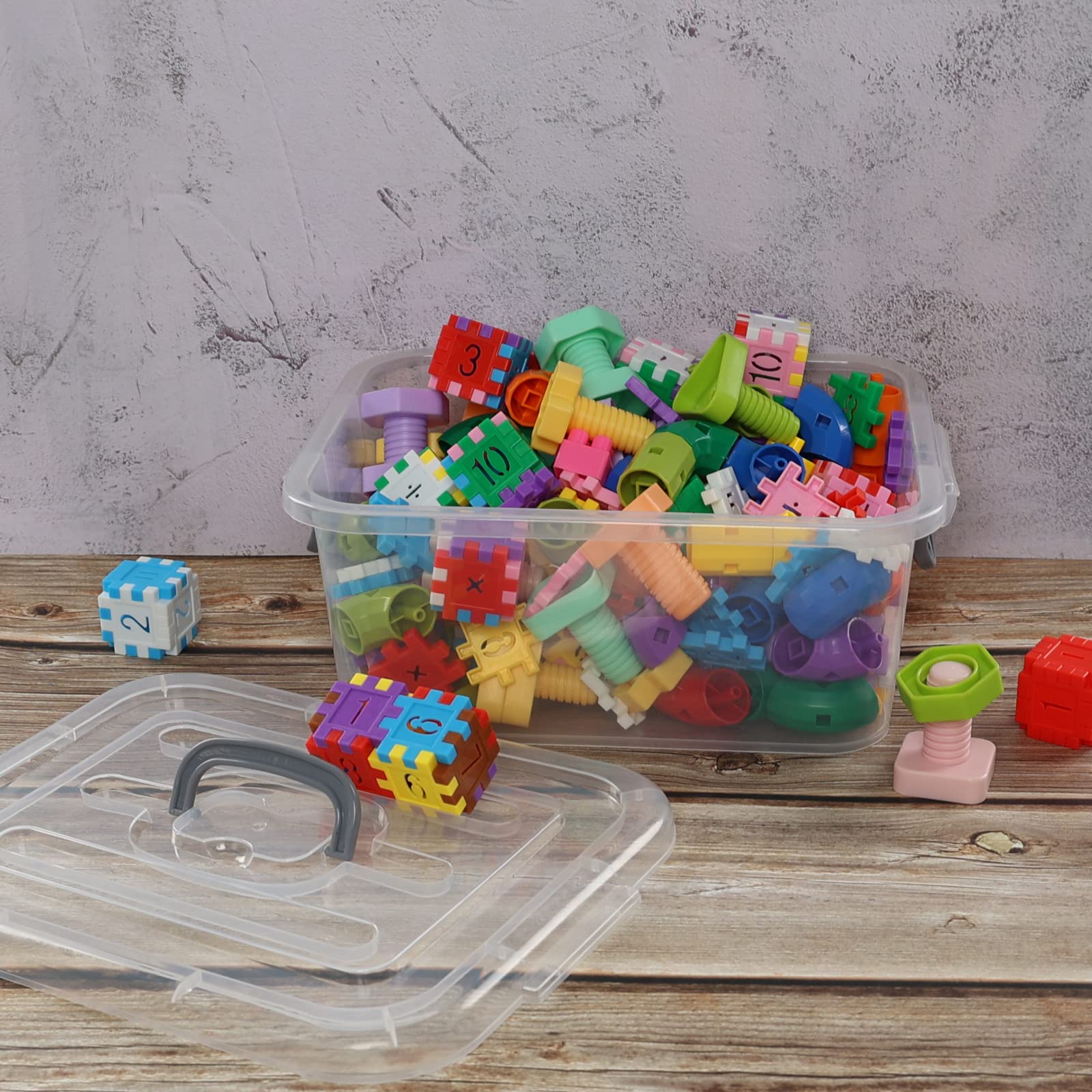 8L Clear Plastic Storage Box with Lid - 2-Pack Airtight Latch Containers for Kitchen Pantry, Office Organization & Home Decluttering
