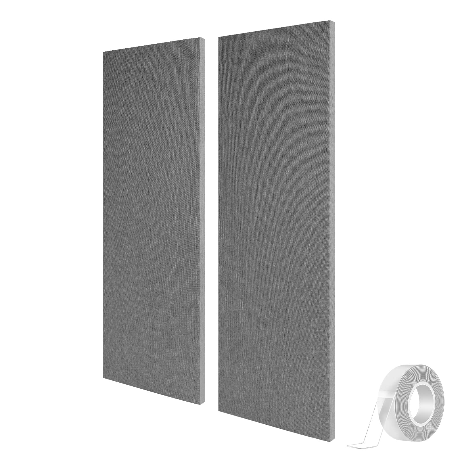 Olanglab Acoustic Panels 2 Pack - 36x12 Inch Soundproof Wall Panels for Studio & Home Theater, Noise Reducing Fabric Wrapped Polyester Panels, Decorative Sound Absorbing Treatment (Dark Grey) - Perfect for Music Studios, Podcast Rooms & Home Offices