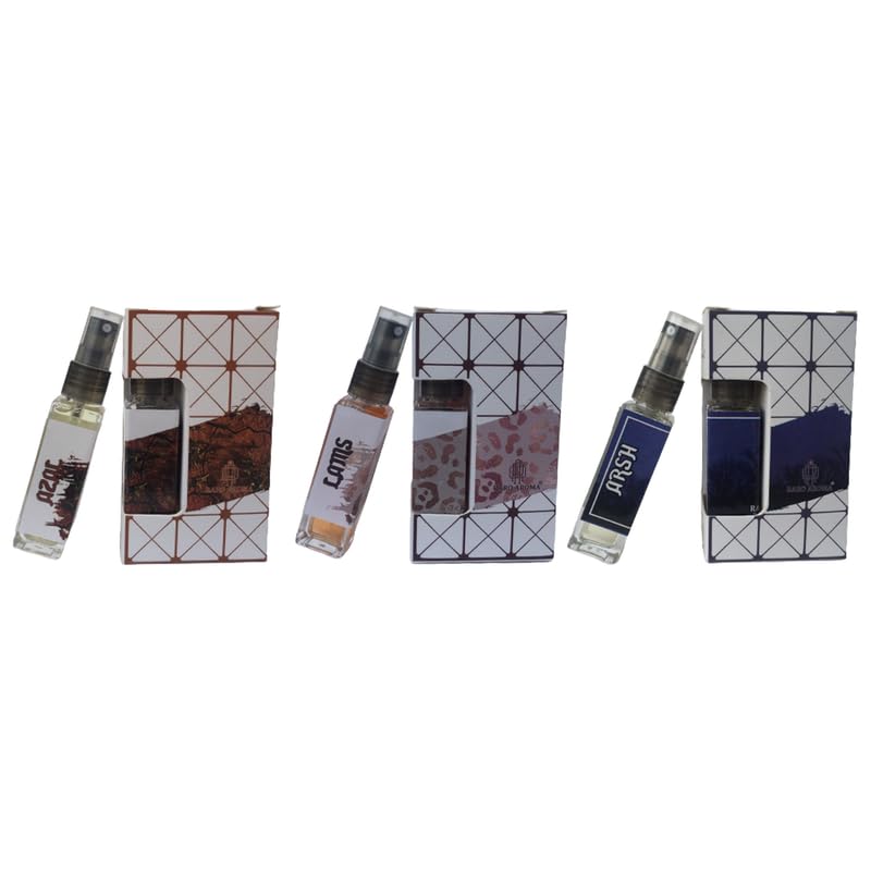 Raro Aroma Premium Luxury Long-Lasting Eau De Parfum - Designer Inspired Unisex Fragrance | 8ml x 3 Bottles Pocket Combo Set | Perfect for Travel, Gifts & Everyday Elegance