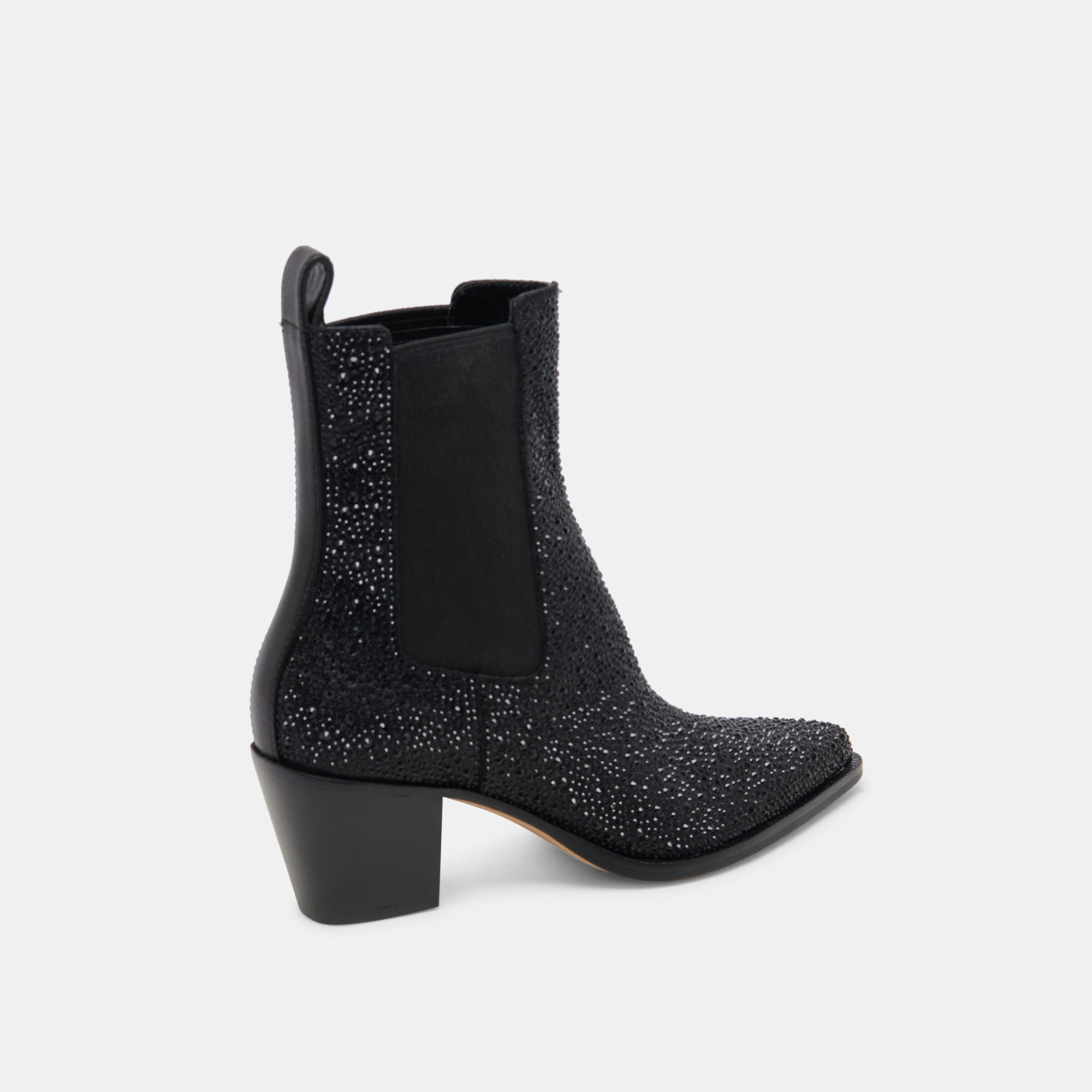 SHADIE Black Metallic Crystal Booties - Women's Fashion Ankle Boots for Party, Evening & Special Occasions