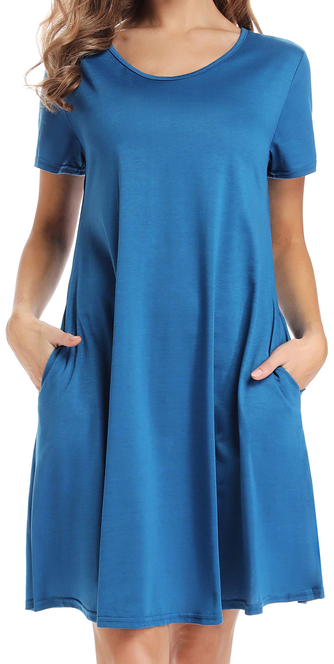 Women's Floral Summer Dress - Cotton Casual V-Neck Backless Sundress with Pockets | Perfect for Beach Vacations, Garden Parties & Summer Outings
