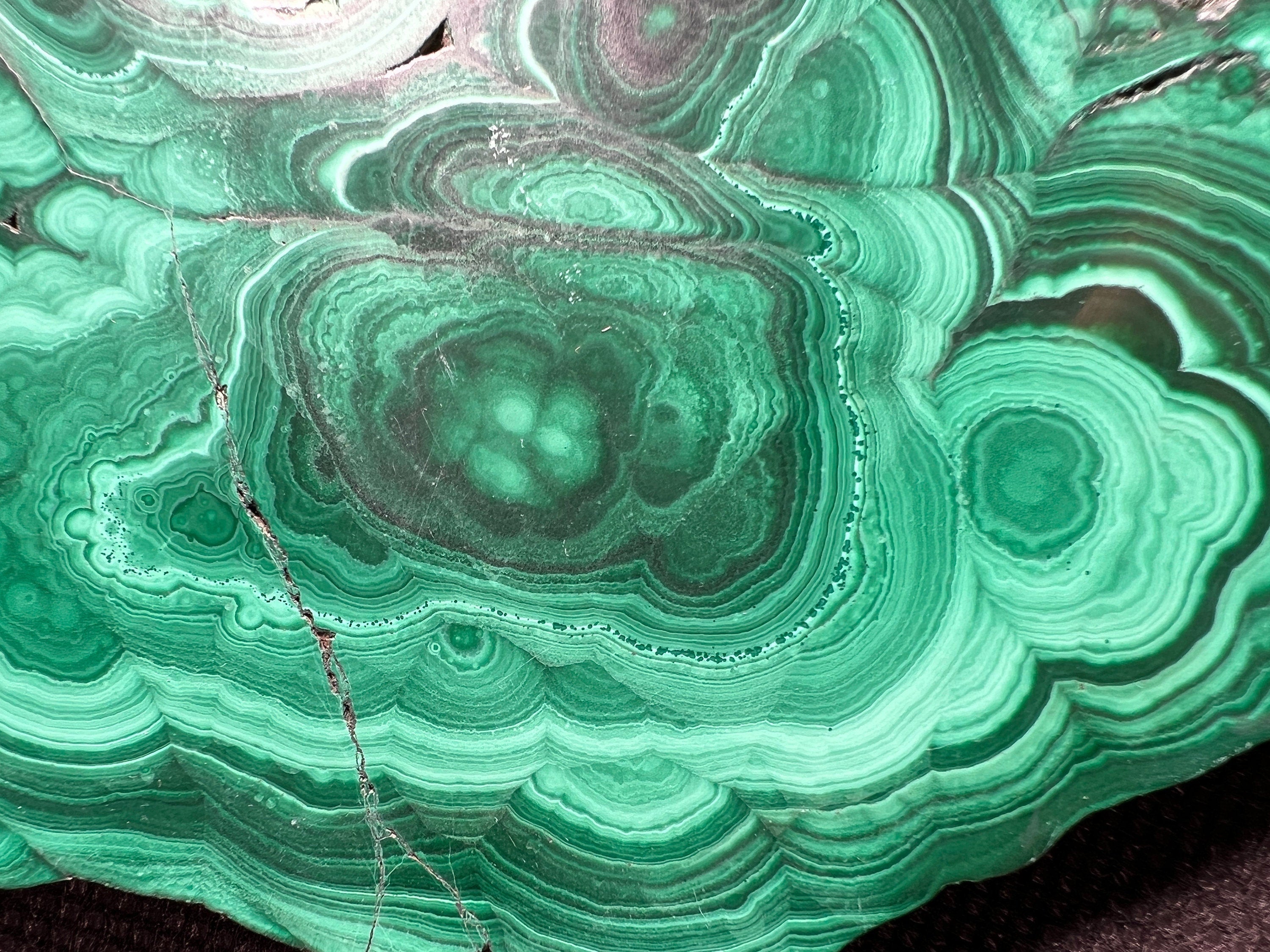 Premium MALACHITE Crystal Slab - Natural Green Malachite Stone for Jewelry Making, Unique Handcrafted Gifts, Home & Office Decor (50427) | Perfect for Meditation Spaces, Healing Crystals Collection & Luxury Interior Design