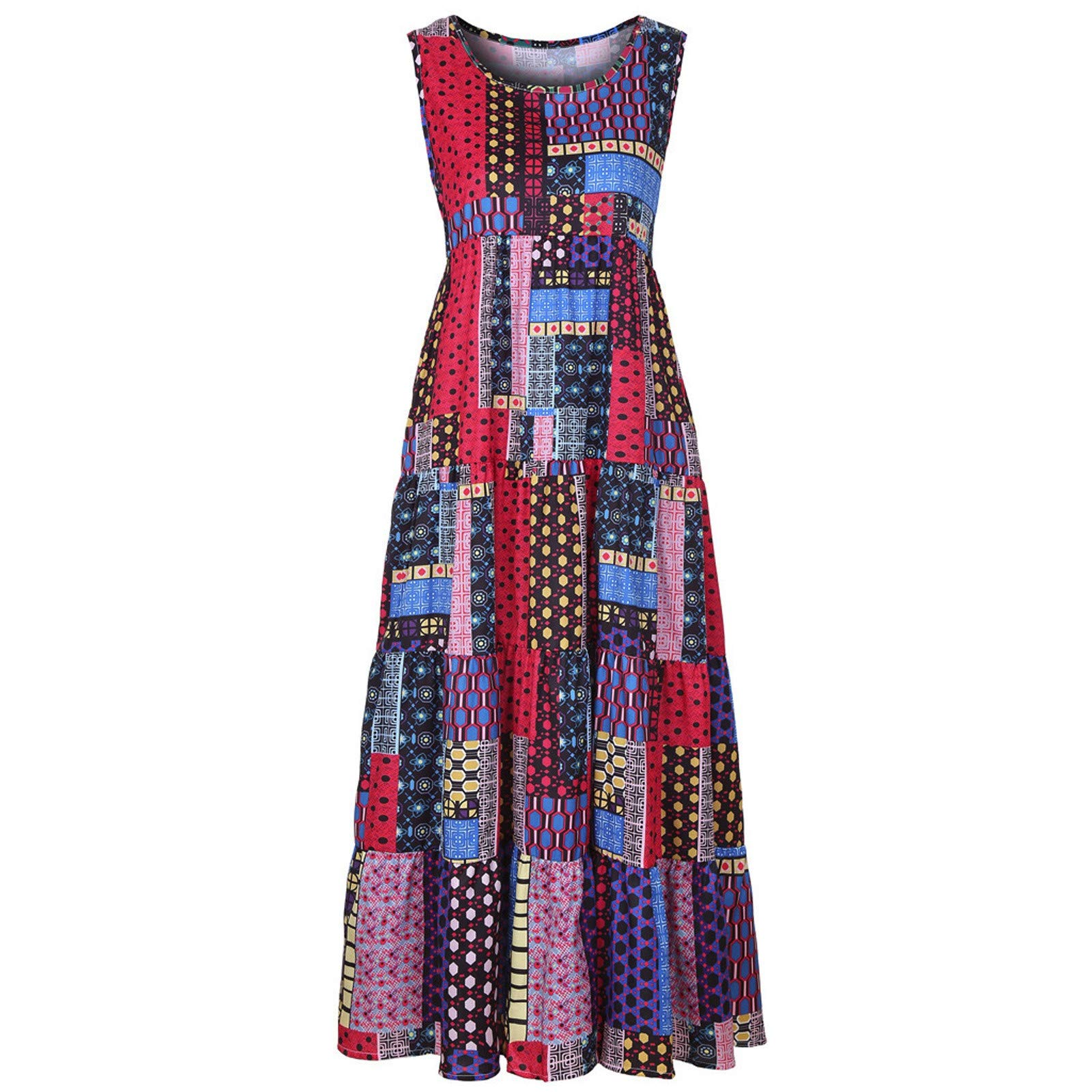 2023 Women's Summer Dresses - Floral Long Maxi Dress with Pockets | Retro Loose Fit for Beach, Party & Date Night | Casual Boho Chic Sundress