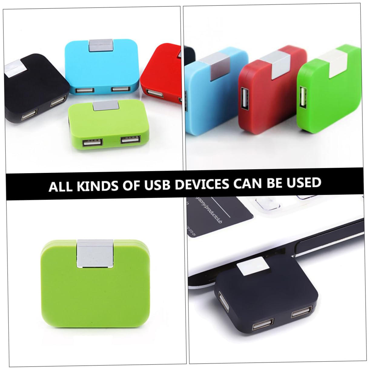 OSALADI 4-Port USB Hub Adapter - High Speed USB Splitter for Laptop, PC, MacBook - Portable Multi USB Port Expander for Charging, Data Transfer, Keyboard, Mouse & External Devices