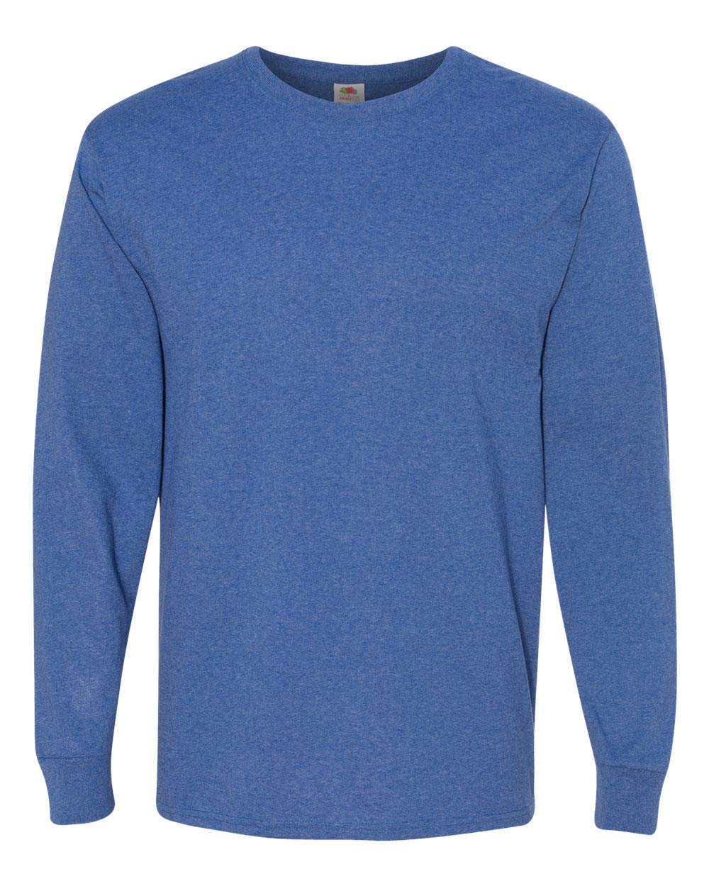 Fruit of the Loom Men's Long Sleeve Cotton T-Shirt - Soft Comfortable Crewneck Shirt for Casual Wear, Work & Everyday Use