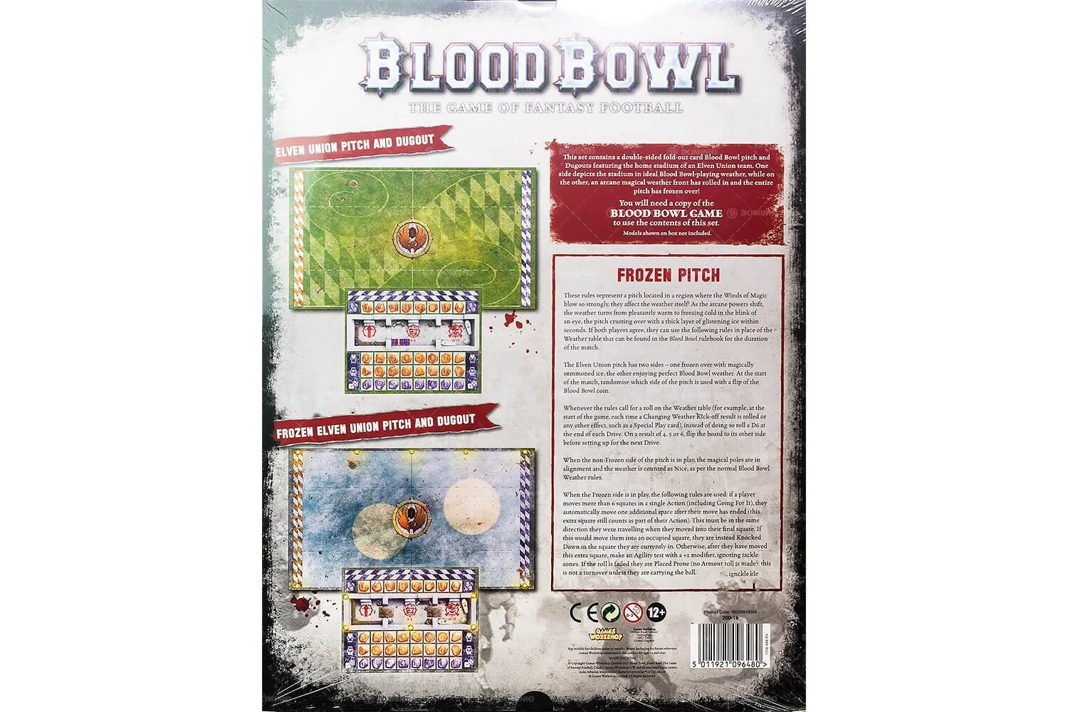 Games Workshop Blood Bowl Elf Pitch & Dugouts Board - Official Fantasy Football Game Accessory for Tabletop Sports & Strategy Gaming