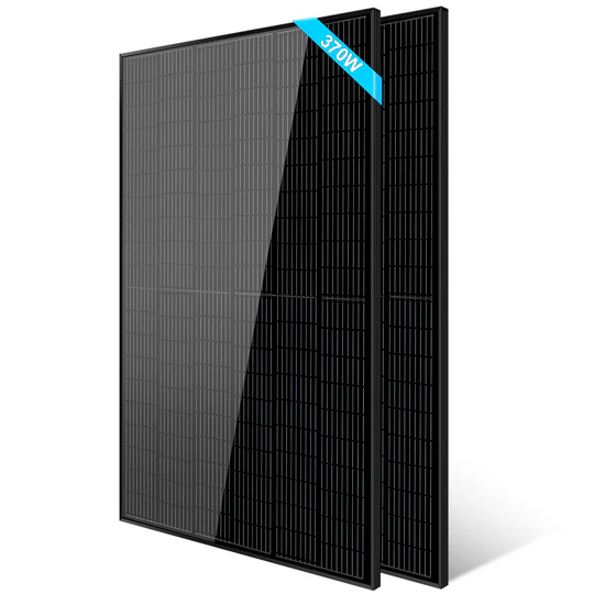 SunGoldPower 370W Monocrystalline Black PERC Solar Panel - High Efficiency 370 Watt Solar Module (32 Panels/Pallet) for Home, RV & Off-Grid Power Systems