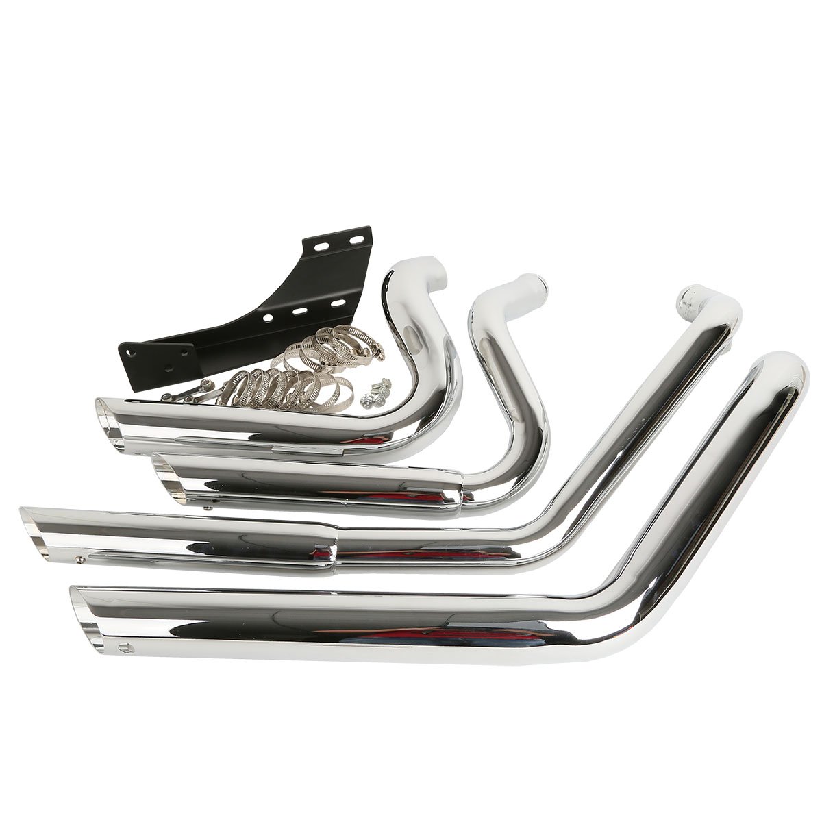 XMT-MOTO Shortshots Staggered Exhaust for Harley Davidson Sportster XL883 XL1200 (2004-2013) - Chrome Finish - High-Performance Motorcycle Exhaust System for Enhanced Sound & Style - Perfect for Cruising, Commuting & Custom Bike Builds
