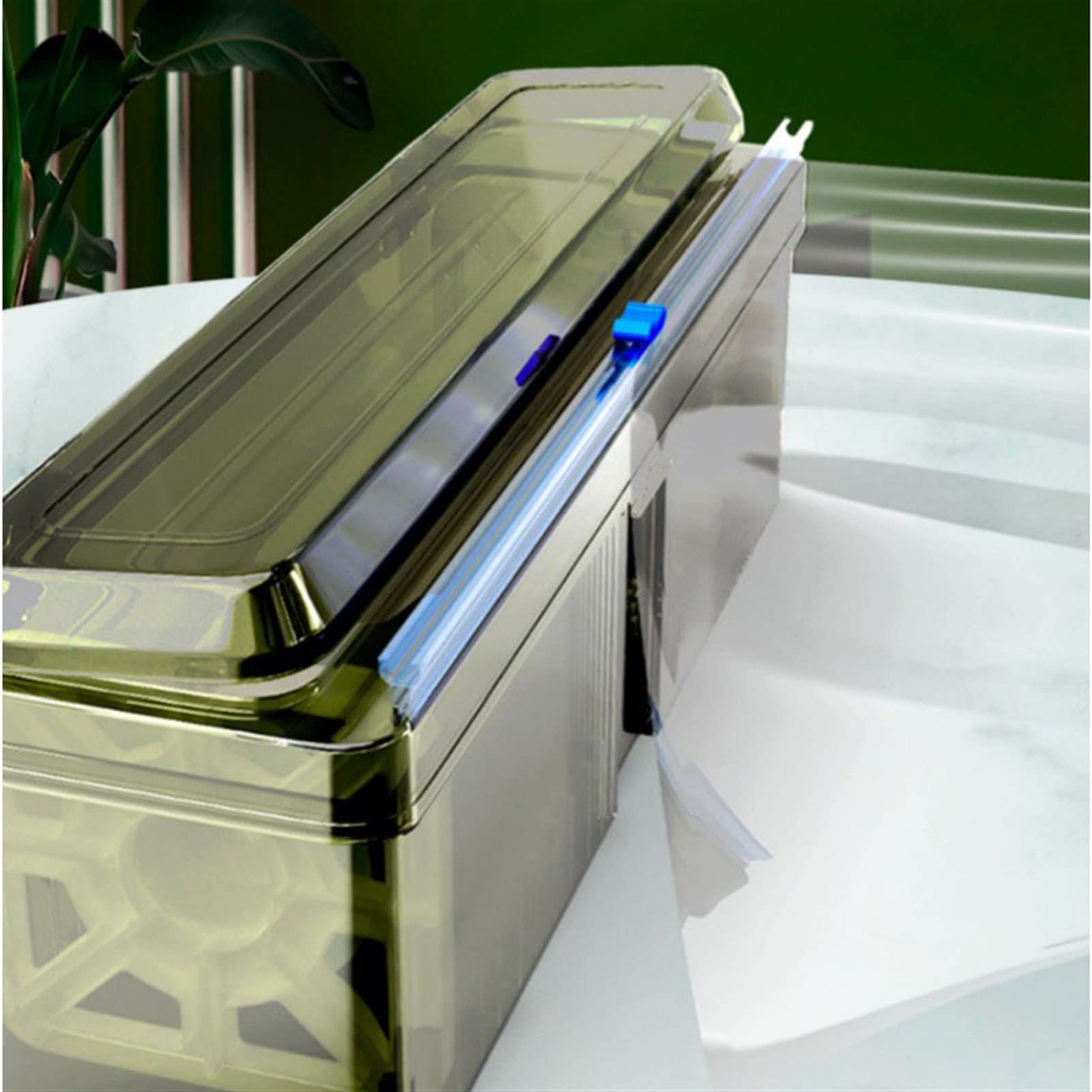 Multi-Function Kitchen Cling Film & Aluminum Foil Dispenser with Slide Cutter - Adjustable Refillable Plastic Wrap Cutter for Baking, Food Storage & Meal Prep - Perfect for Home Kitchen & Restaurant Use