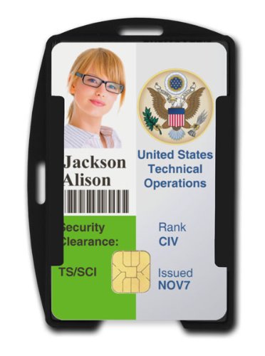 Specialist ID Black RFID Blocking ID Badge Holder - Secure 1 Card Holder with 13.56MHz Signal Protection for Work, Office & Security Professionals