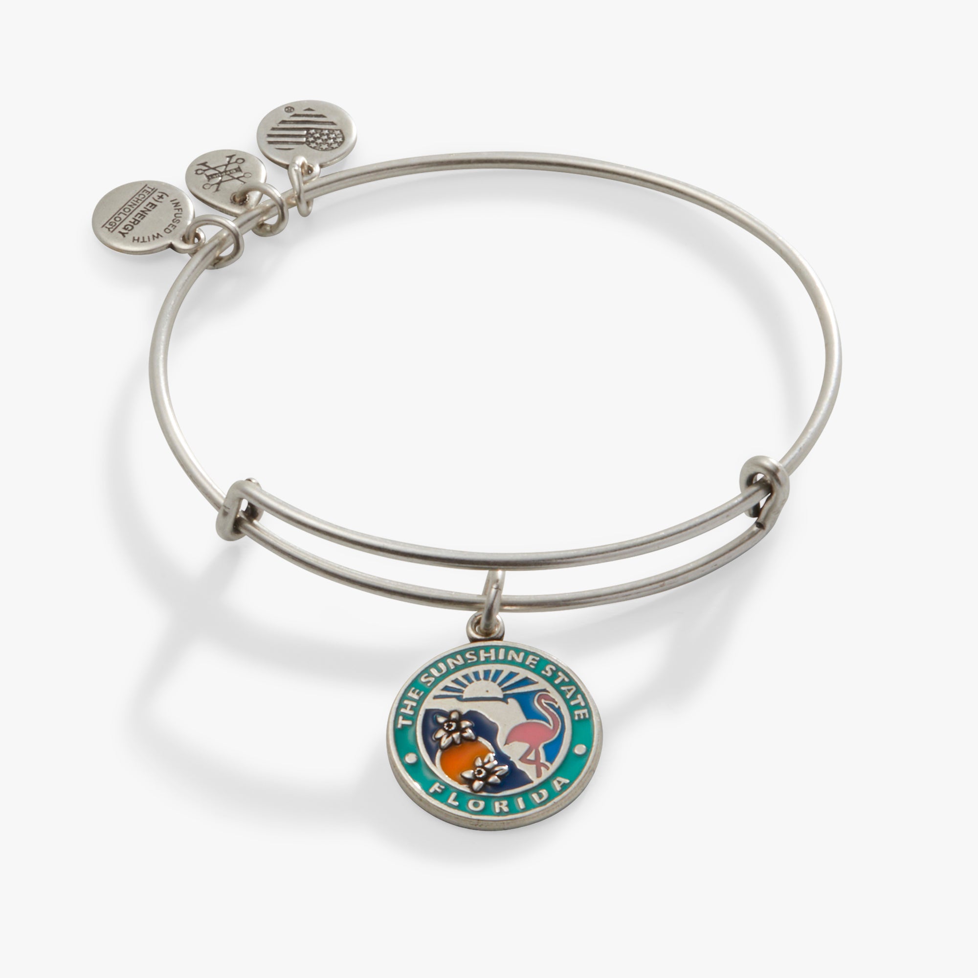 Florida Charm Bangle Bracelet for Women - Elegant Adjustable Gold & Silver Bracelets - Perfect for Beach Vacation, Summer Outfits and Gift Giving