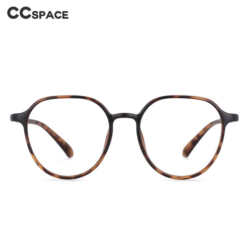 CCspace Unisex Full Rim Round Square TR90 Titanium Frame Eyeglasses 53937 - Lightweight & Durable Glasses for Work, Reading, and Everyday Use