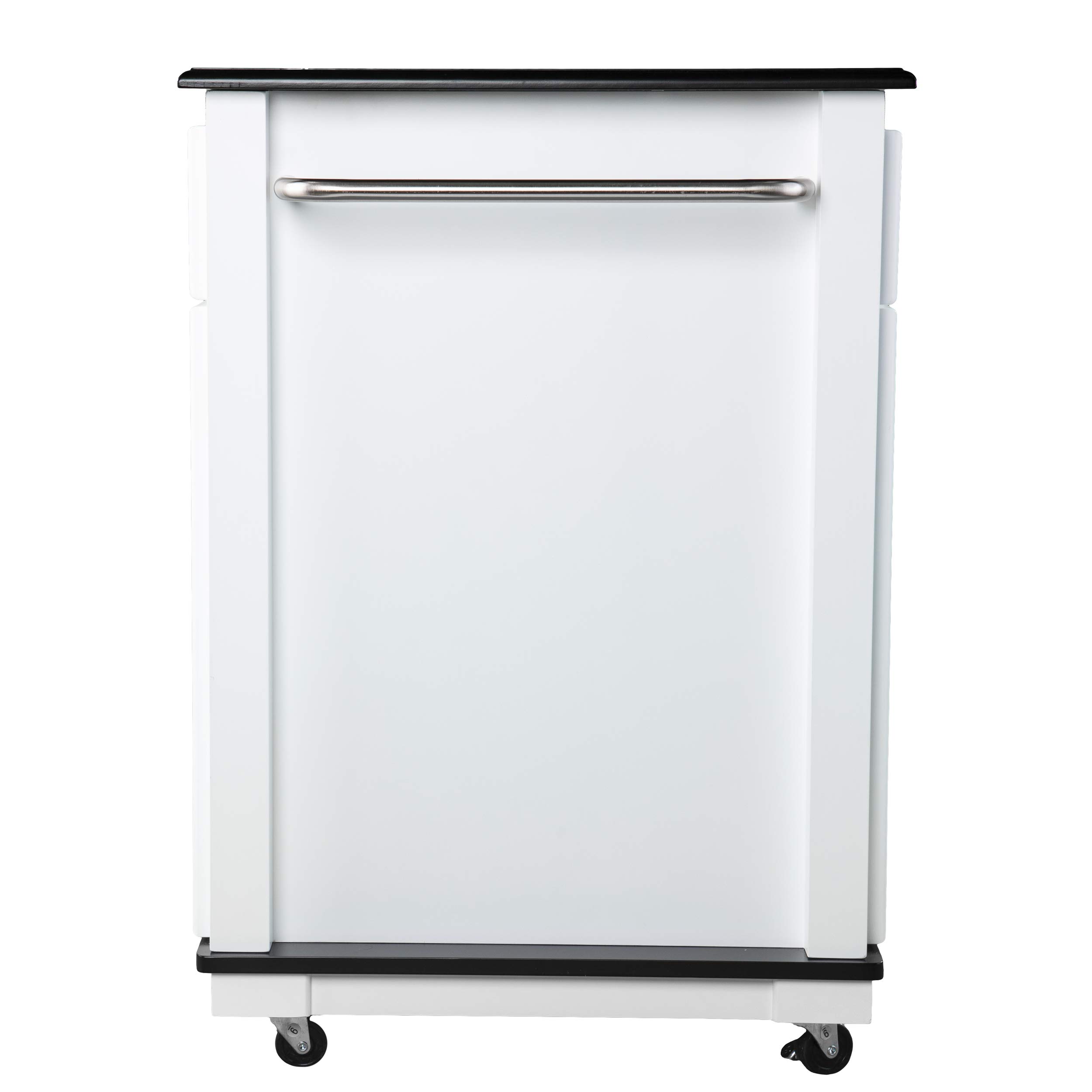 SEI Furniture Muxlow Kitchen Island with Storage - Black & White Modern Kitchen Cart with Wheels for Small Spaces - Perfect for Meal Prep, Extra Counter Space & Kitchen Organization