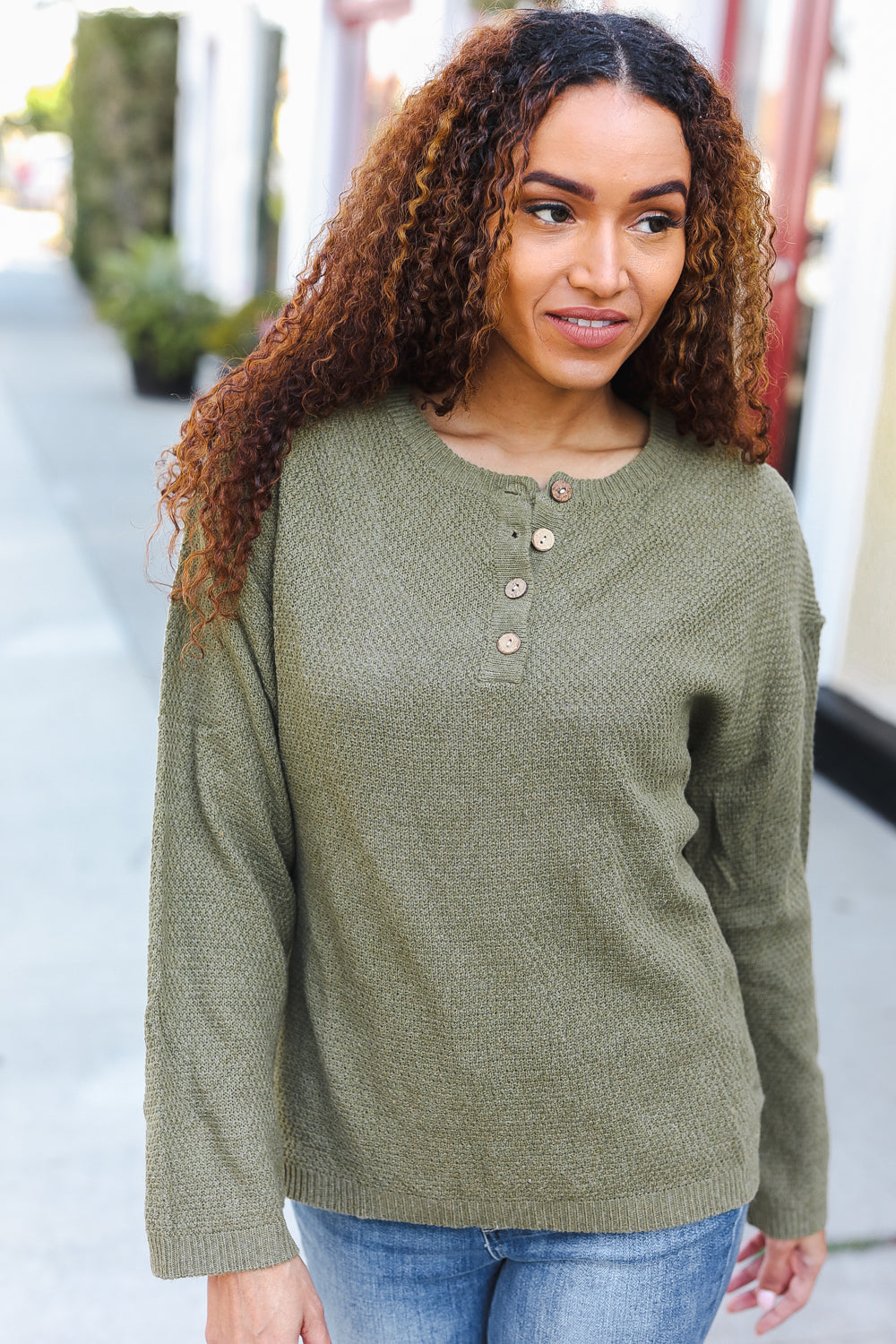 Stylish Moss Green Ribbed Button Down Sweater for Women | Cozy Knit Pullover for Fall & Winter | Perfect for Office, Casual Outfits & Layering