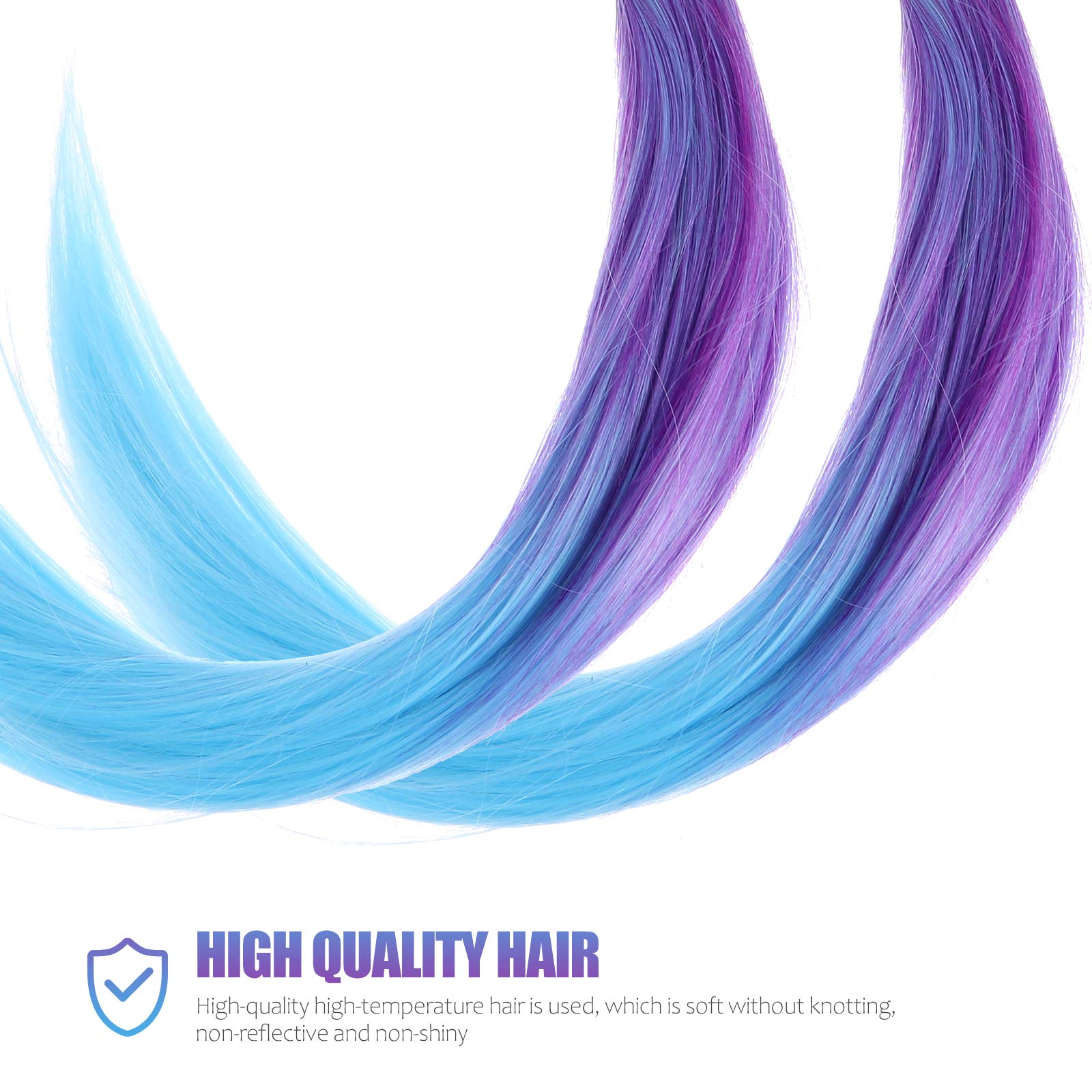 20pcs Gradient Color Synthetic Hair Wigs for Women - Clip-in Hair Extensions & Headband Hairpieces with High-Temperature Wire - Perfect for Cosplay, Halloween, Parties & Daily Styling