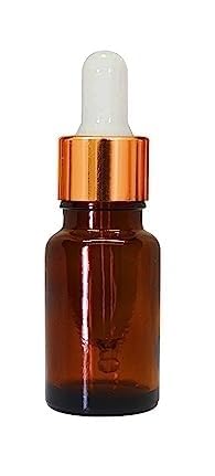 10ml Amber Glass Dropper Bottles with Gold Ring & White Silicone Teat - Refillable Essential Oil Bottles, Leak-Proof for Aromatherapy, DIY Skincare & Travel - Pack of 10