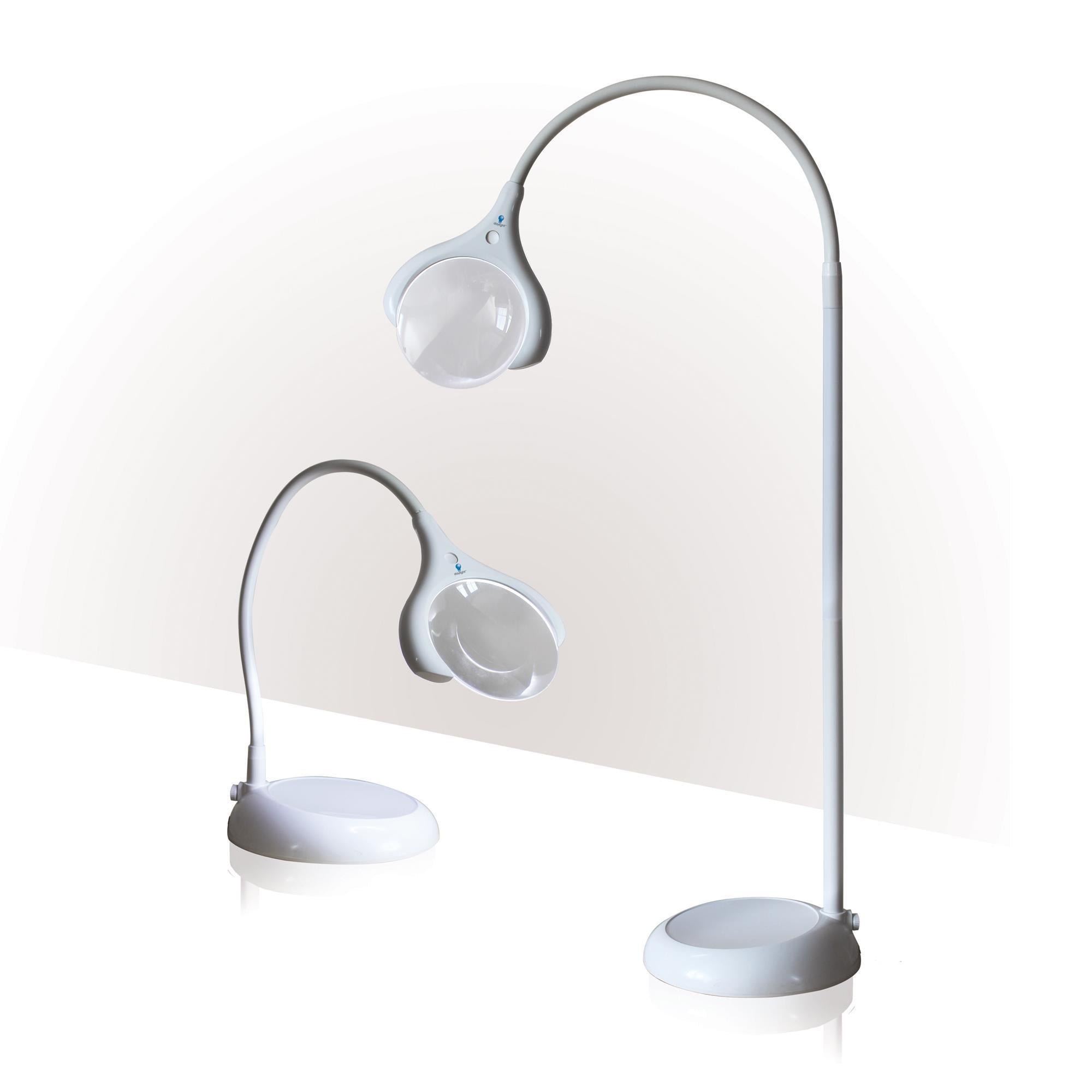 Daylight MAGnificent LED Magnifying Lamp with 5X Magnification - Adjustable Floor/Table Light for Reading, Crafts & Hobbies - Perfect for Jewelry Making, Sewing & Detailed Work