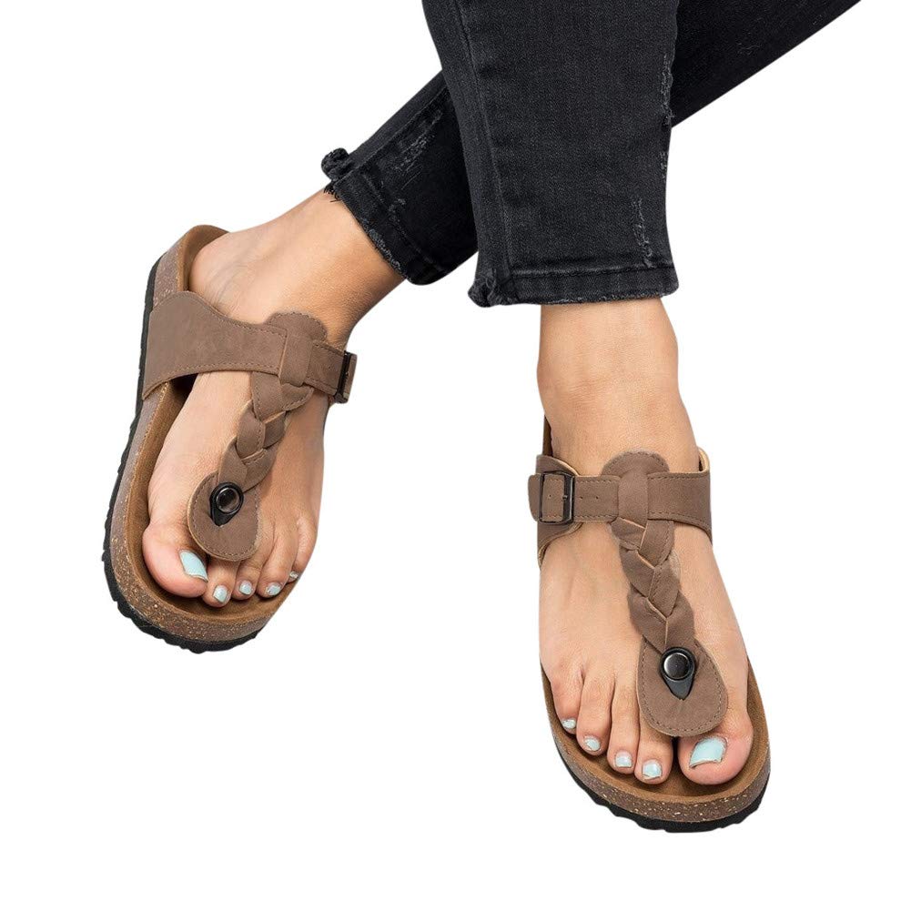 Gibobby Women's Platform Sandals - Comfortable Woven Beach Slippers for Summer | Casual Walking, Vacation & Outdoor Activities