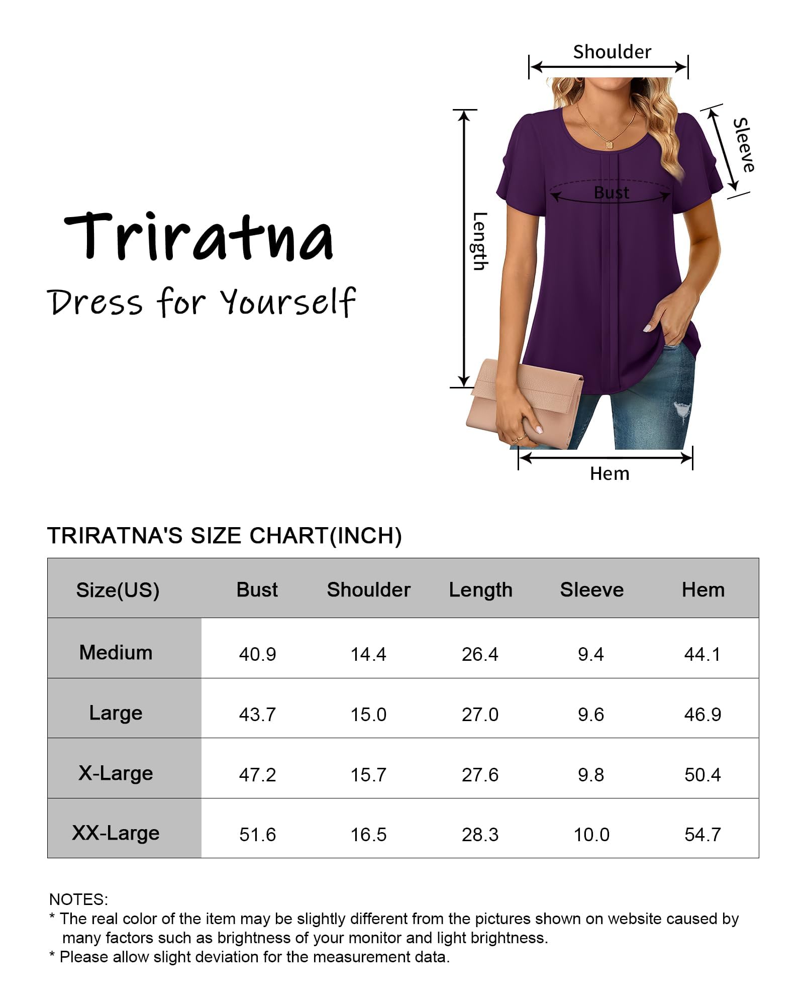 Women's Chiffon Blouses - Business Casual Short Sleeve Tunic Tops for Office Work | Elegant Petal Sleeve Dress Shirts for Professional & Casual Wear