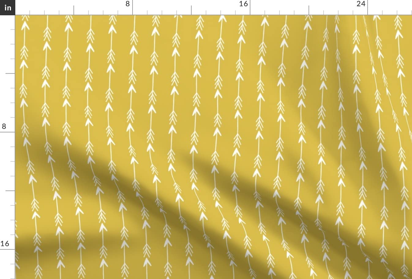 Arrow Arrows Mustard Yellow Nursery Printed Velvet Fabric by The Yard - Upholstery, Home Decor & Apparel Fabric | Perfect for DIY Curtains, Pillows & Baby Nursery Projects