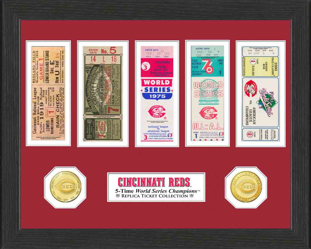 Authentic Cincinnati Reds World Series Memorabilia - Limited Edition Collectible Tickets - Perfect for Baseball Fans & Sports Memorabilia Collectors - Great for Man Cave, Sports Bar Decor, or Gift for Reds Fans