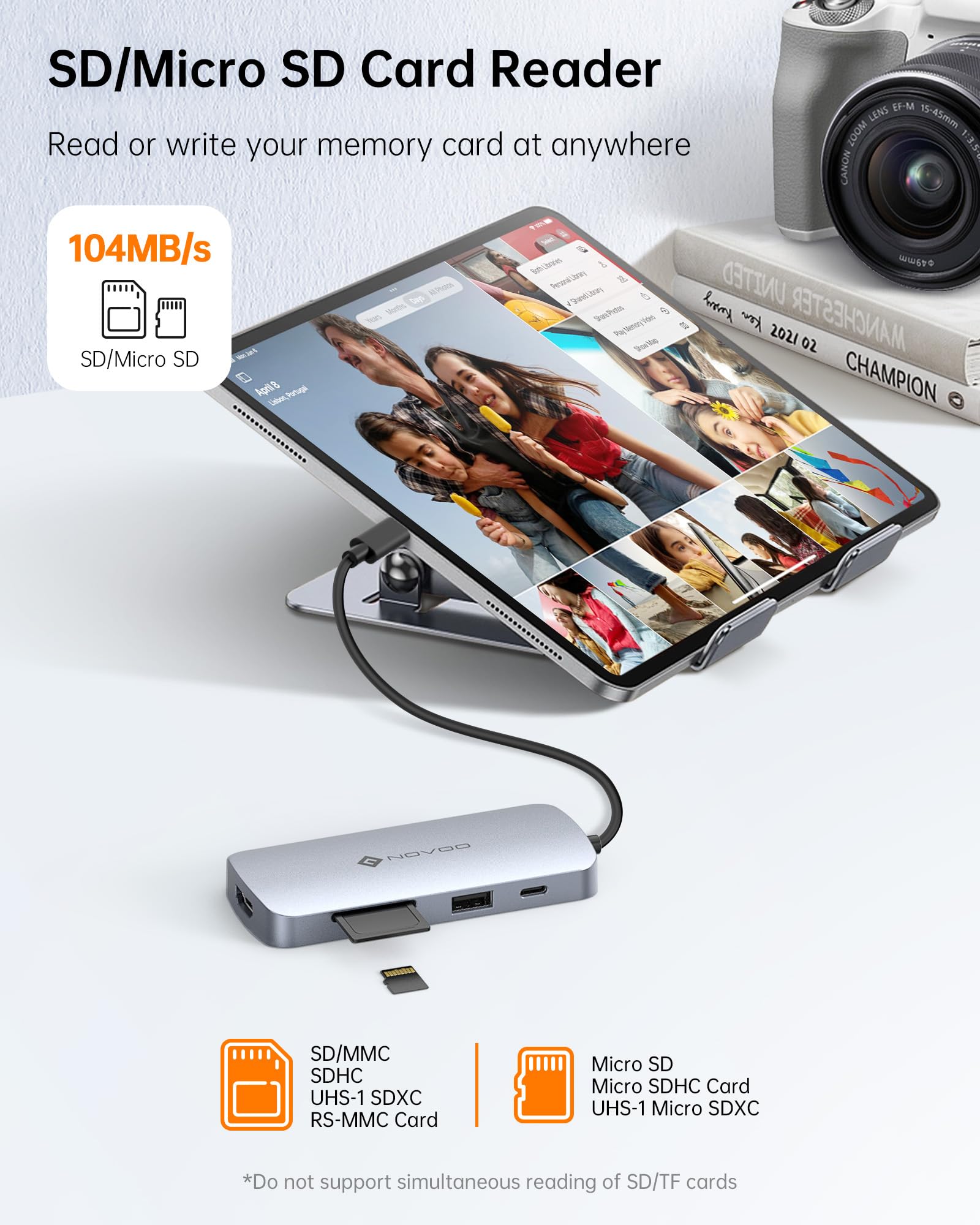 NOVOO 9-in-1 USB C Hub with 4K@60Hz HDMI, 5 USB Ports, 100W PD, SD/TF Card Reader - USB C Adapter for MacBook Pro/Air, HP, Dell, Lenovo, ASUS Laptops - Perfect for Home Office, Video Conferencing & Multi-Screen Workstations