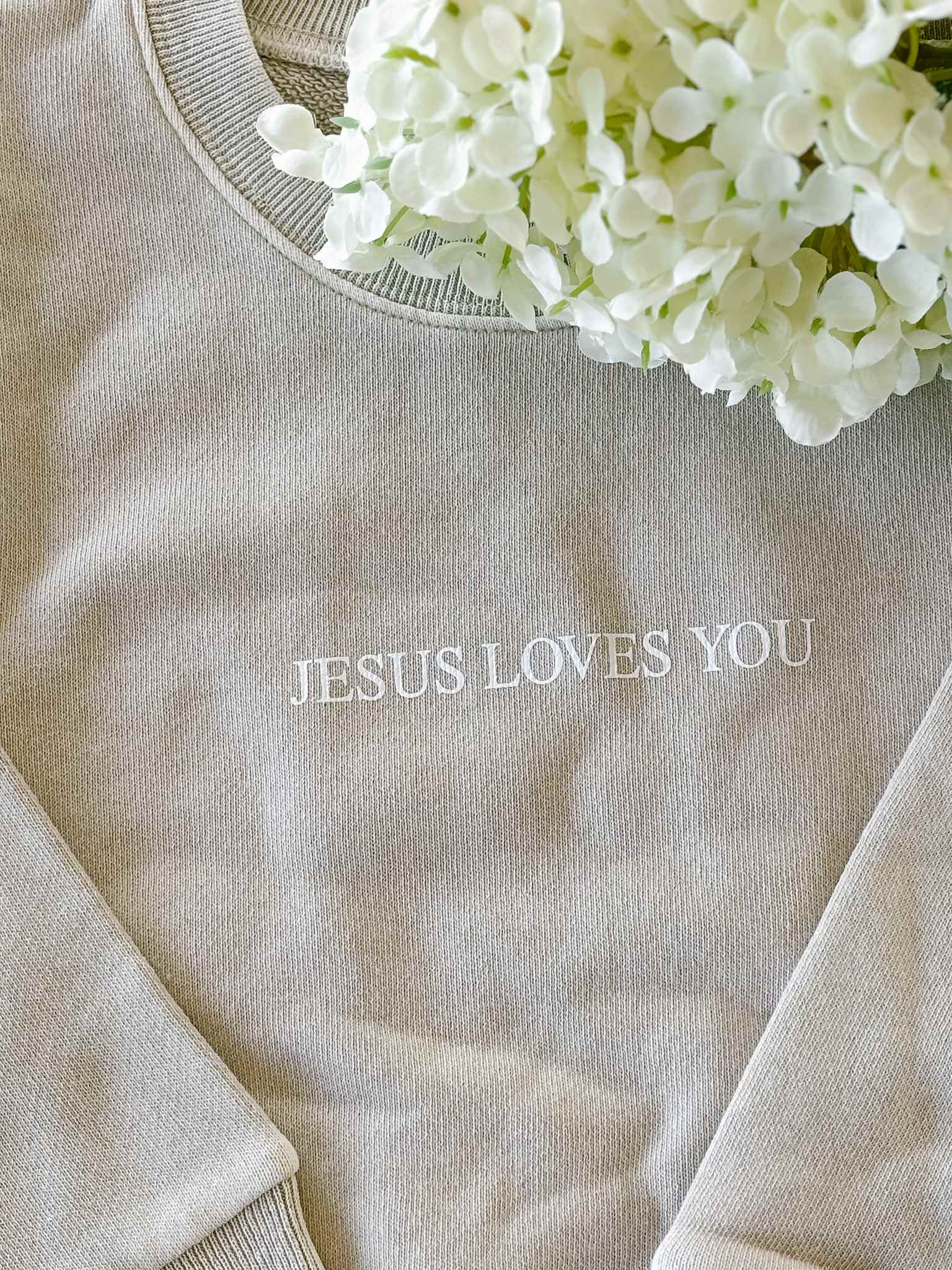 Jesus Loves You Kids Crewneck Sweatshirt - Neutral Color Christian Apparel for Boys & Girls - Perfect for Church, Sunday School & Family Gatherings