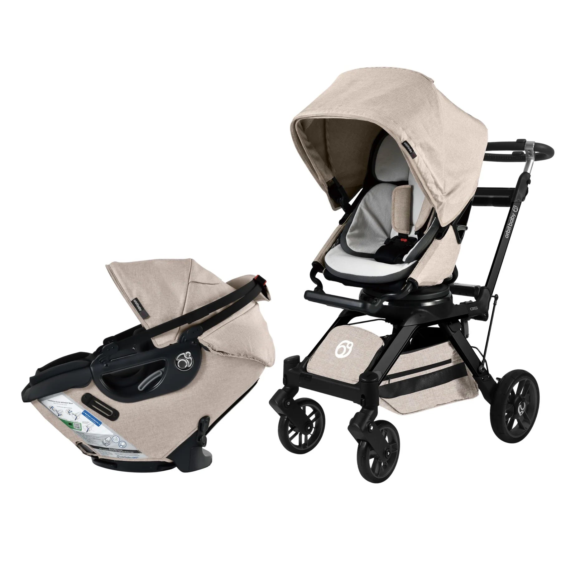 Orbit Baby Stroll & Ride Travel System - Lightweight Stroller & Car Seat Combo for Infants & Toddlers | Perfect for Air Travel, Shopping & Daily Outings