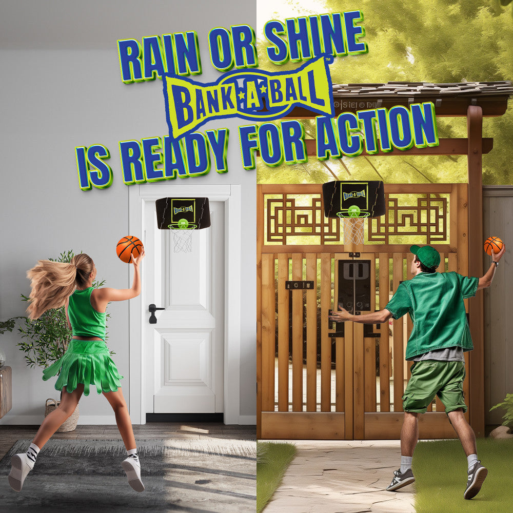 Adjustable Bank A Ball Basketball Game Set - Fun Trickshot & Skill Training for Kids & Adults - Perfect for Indoor & Outdoor Play, Backyard, Parties & Family Gatherings