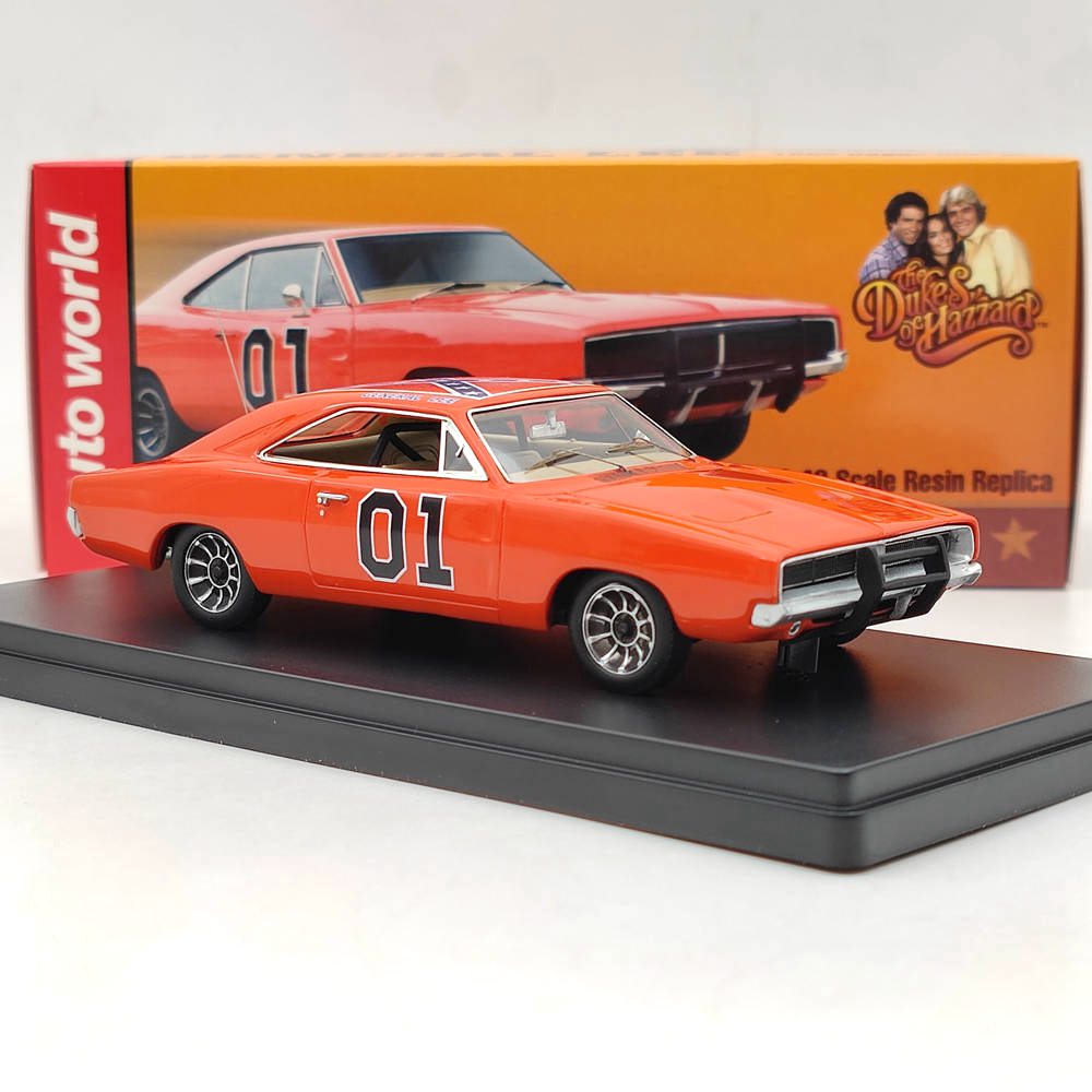 1:43 Scale 1969 Dodge Charger General Lee Diecast Model Car - Limited Edition AWRSS1151 - Collectible Red Muscle Car for Display & Gifts - Perfect for Diecast Collectors, Movie Fans & Car Enthusiasts