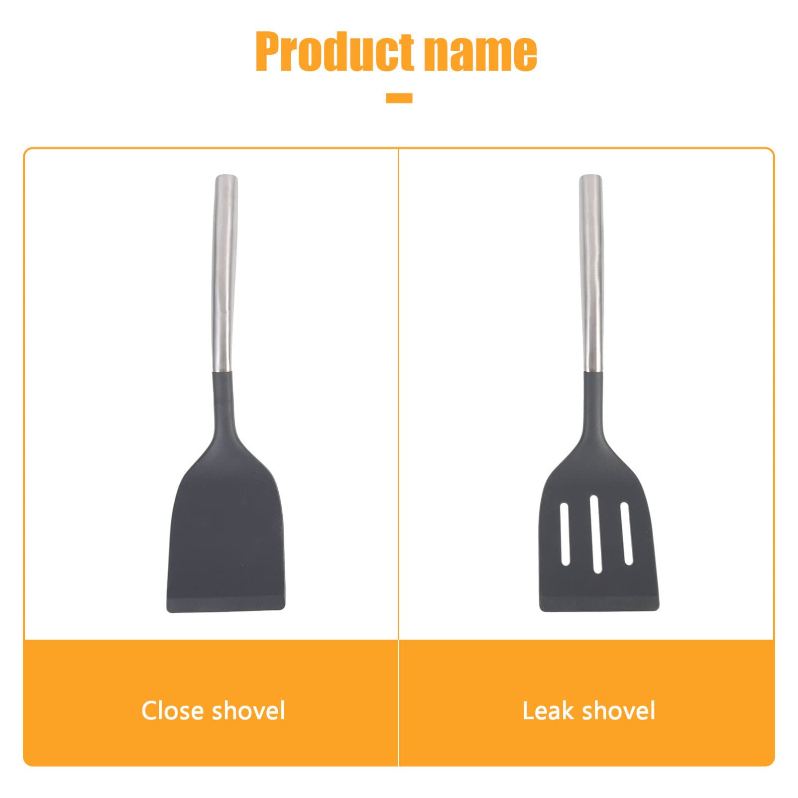 2-Pack Silicone Spatula Set with Stainless Steel Handle - Heat-Resistant Kitchen Utensil for Cooking, Frying, Baking - Perfect for Non-Stick Pans, Woks & Everyday Kitchen Use