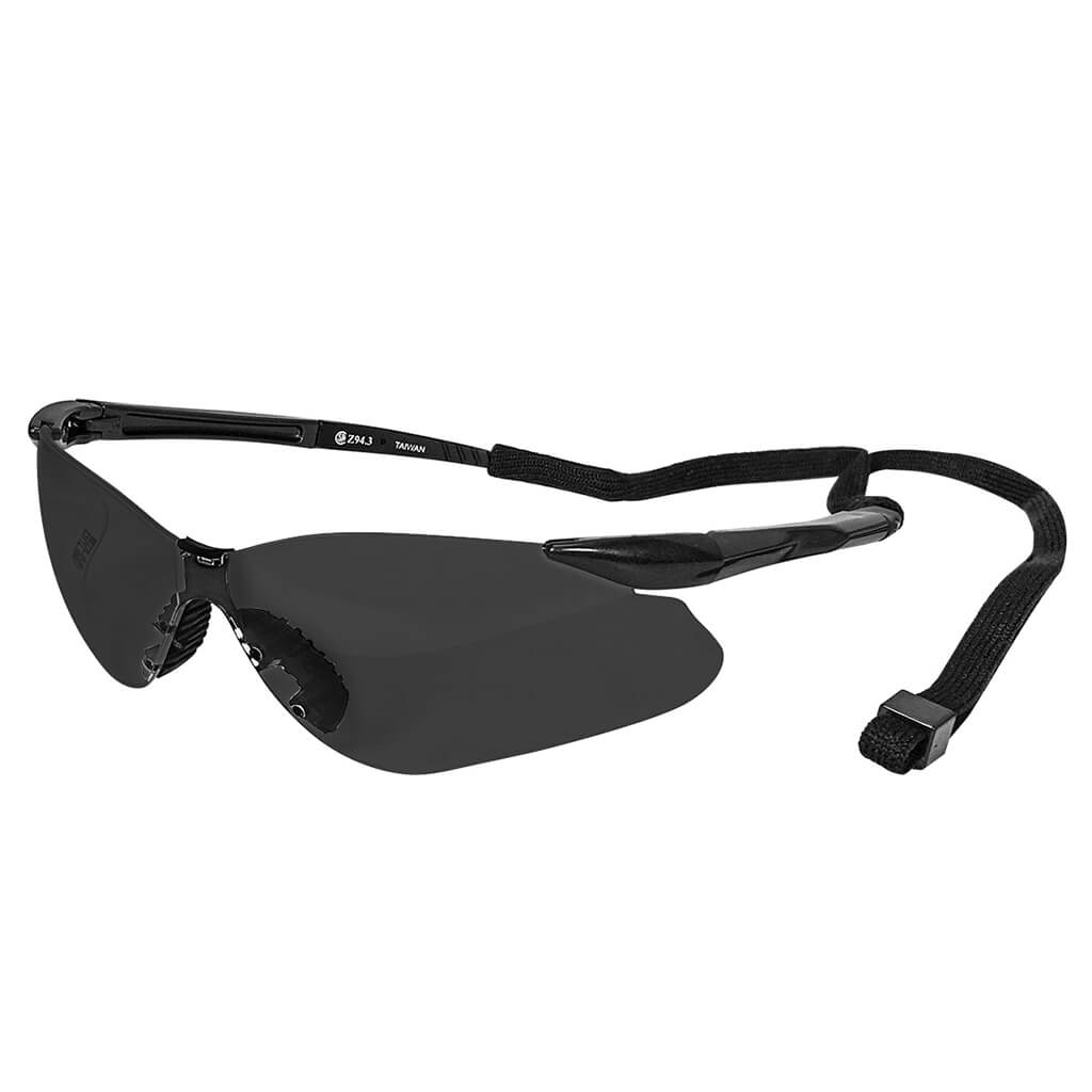 DuraDrive Smoke Anti-Scratch Nemesis Safety Glasses - ANSI Z87.1 Certified for Construction, Woodworking & DIY Projects