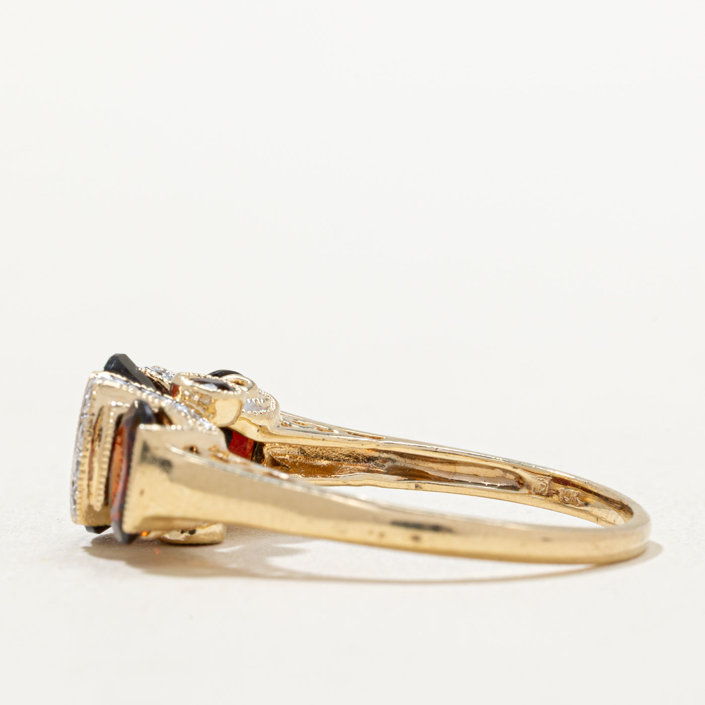 Elegant Garnet & Diamond Cocktail Ring - 3.90ctw Garnet & 0.14ctw Diamond - Size 9.5 - Perfect for Evening Parties, Weddings & Special Occasions