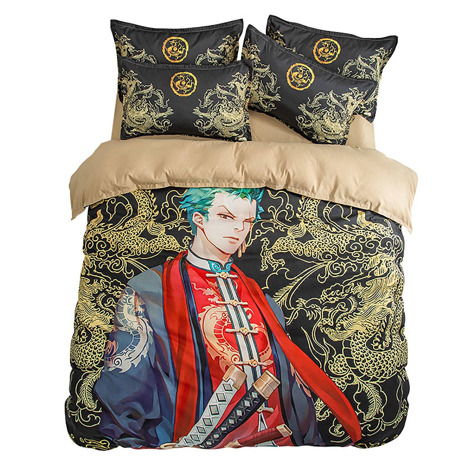 ONE Piece Anime Bedding Set - Twin Size 3-Piece Duvet Cover with 2 Pillowcases for Boys & Girls | Cute Cartoon Character Design | Perfect for Kids' Room, Sleepovers & Anime-Themed Decor