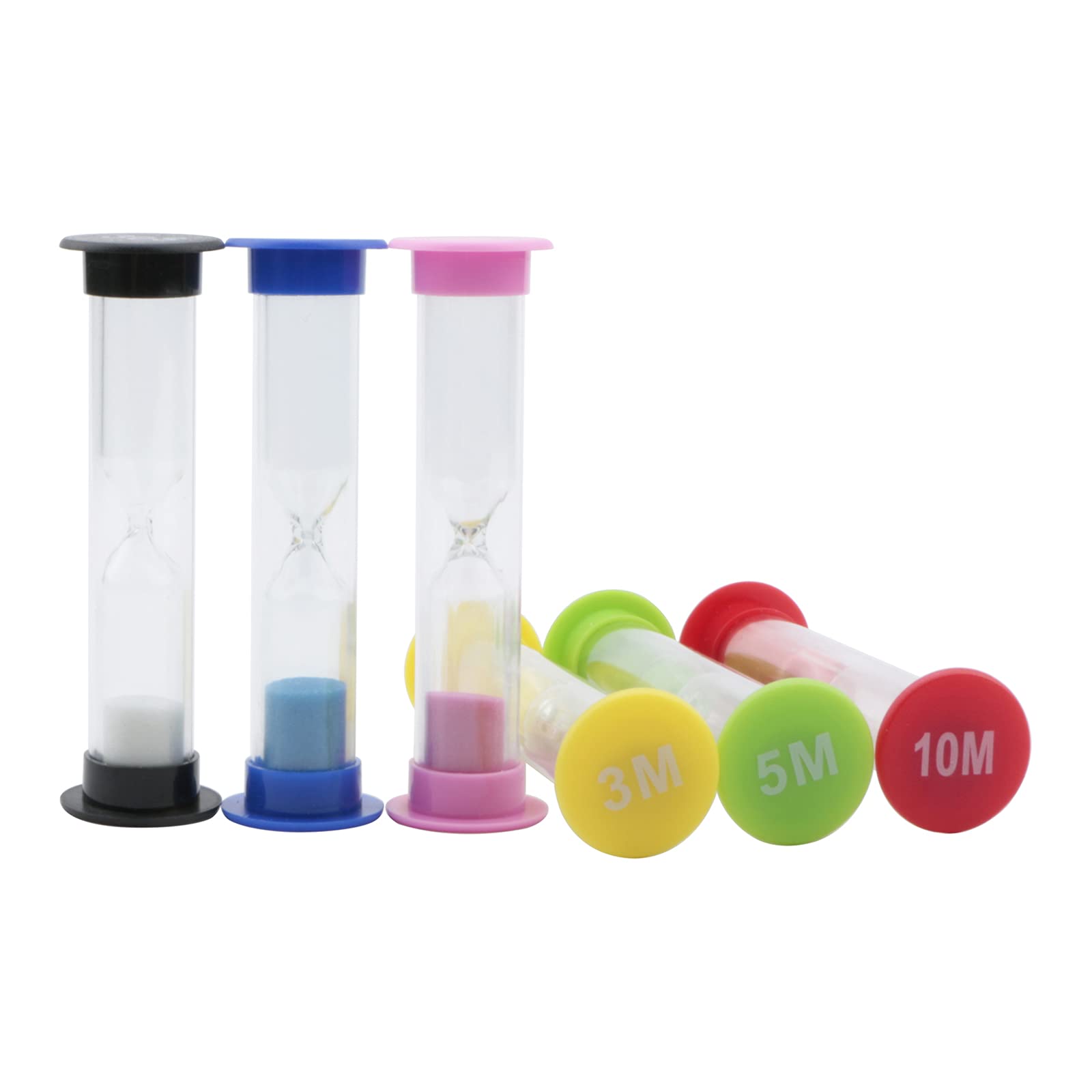 6PCS Colorful Sand Timers Set - 30S, 1Min, 2Min, 3Min, 5Min, 10Min Hourglass Sand Clock for Kids & Adults | Perfect for Tooth Brushing, Classroom Activities, Games, Cooking & Time Management