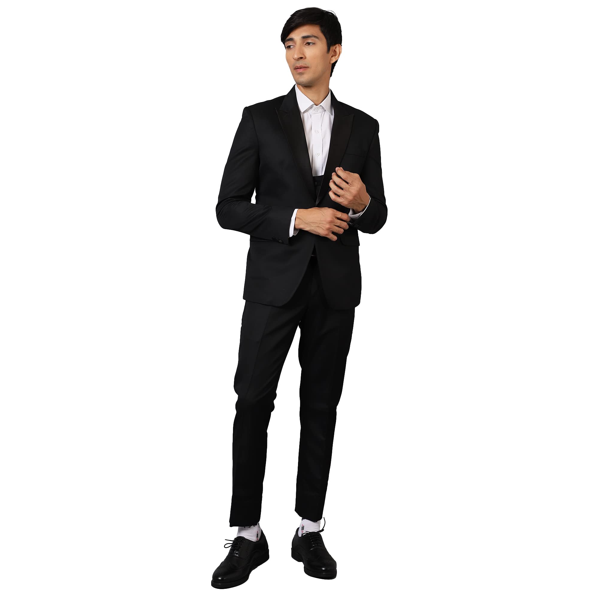 Vintage Men's 3-Piece Tuxedo Suit - Classic Formal Wear for Weddings, Prom & Black Tie Events | Slim Fit Wedding Suit with Vest & Pants