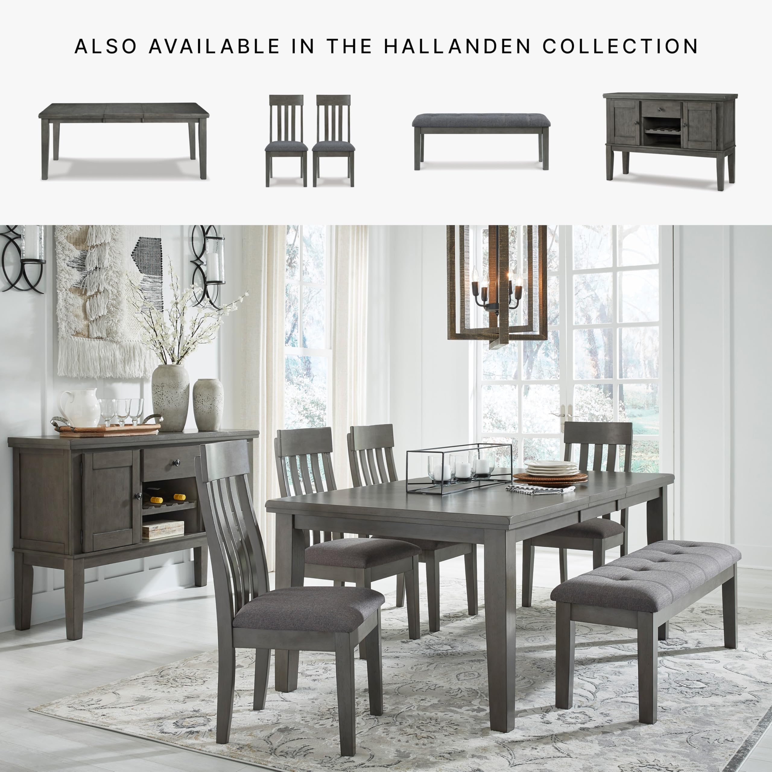 Signature Design by Ashley Hallanden Modern Slat Back Dining Chairs - Set of 2, 18.63