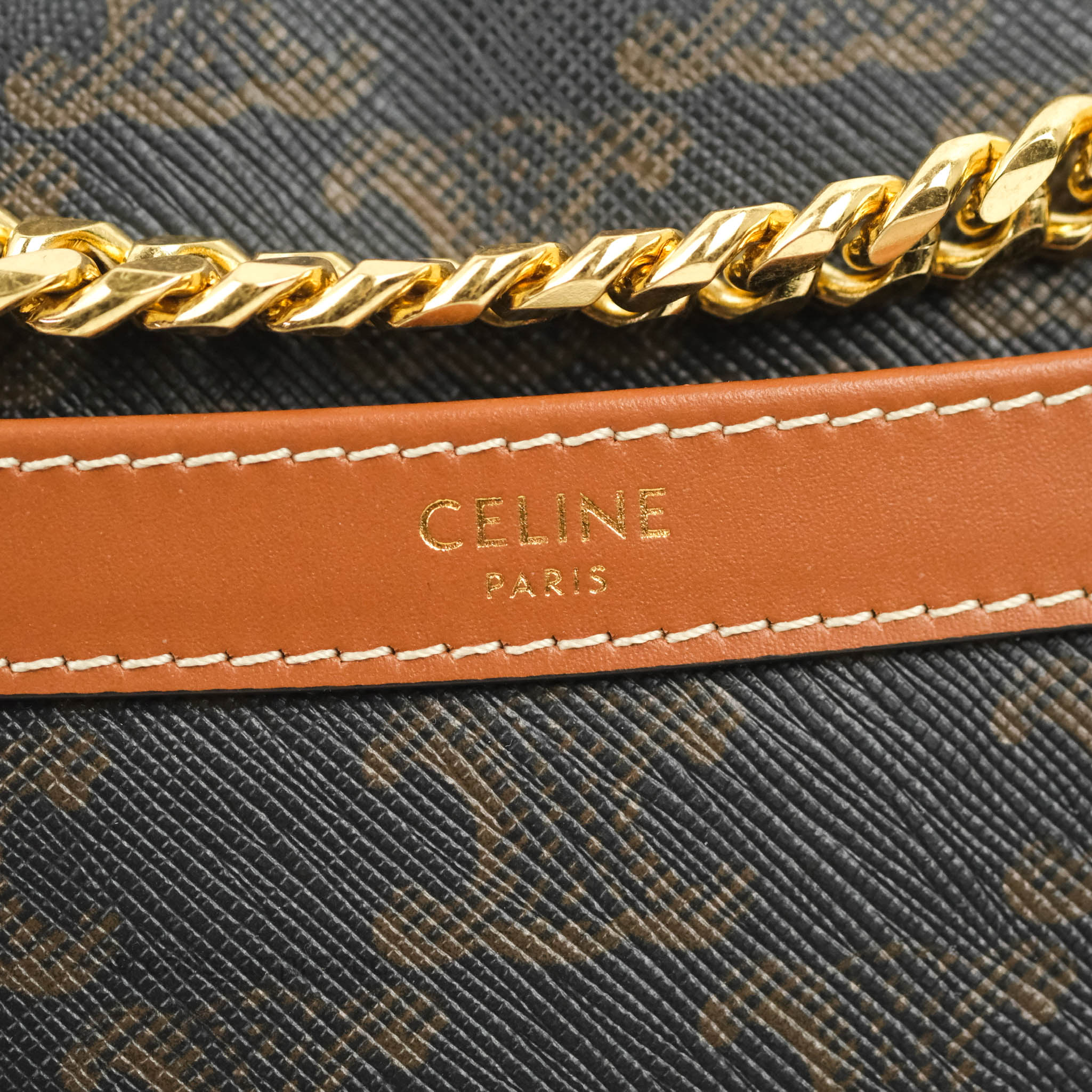 Celine Small Patapans Triomphe Canvas Crossbody Bag in Tan | Luxury Handbag for Women | Perfect for Work, Travel & Everyday Use