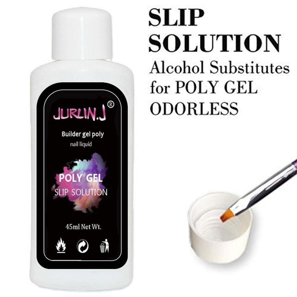 3pcs Poly Gel Nail Liquid Slip Solution 45ml - Professional Nail Glide Solution for Poly Gel, Acrylic & Builder Gel Extensions | Easy Soak-Off Application | Perfect for Salon & Home Nail Art DIY